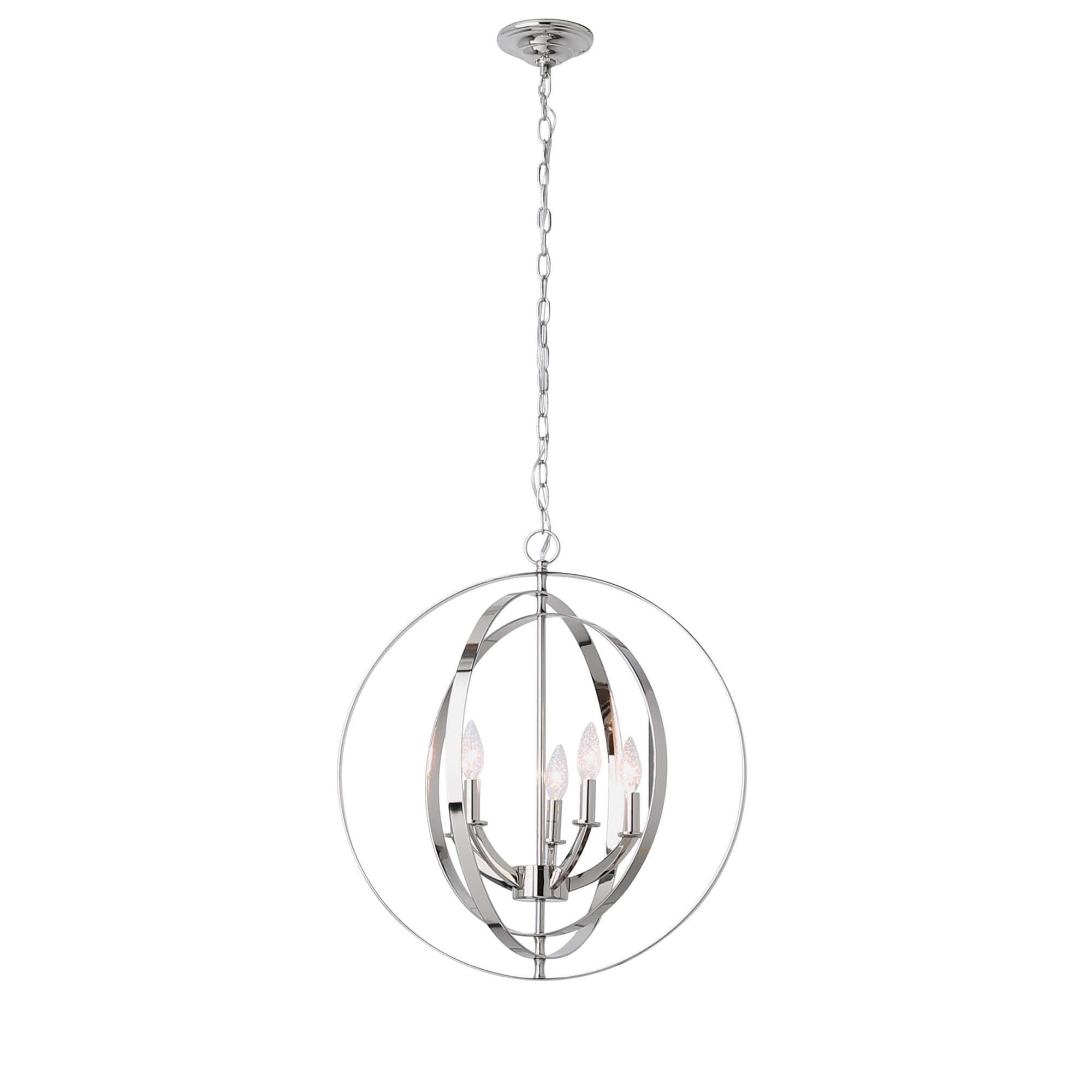 Progress Lighting Equinox 5-Light Chandelier Pendant, Steel, Polished Nickel, No Shade