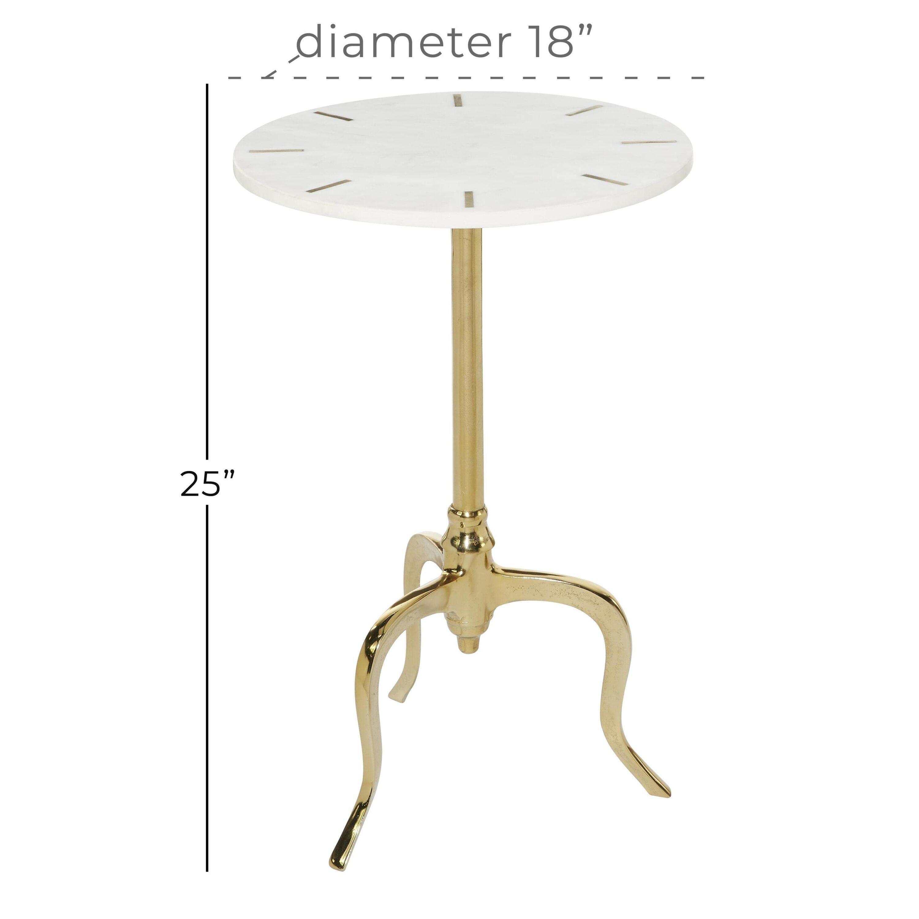Olivia & May Contemporary Marble Accent Table White