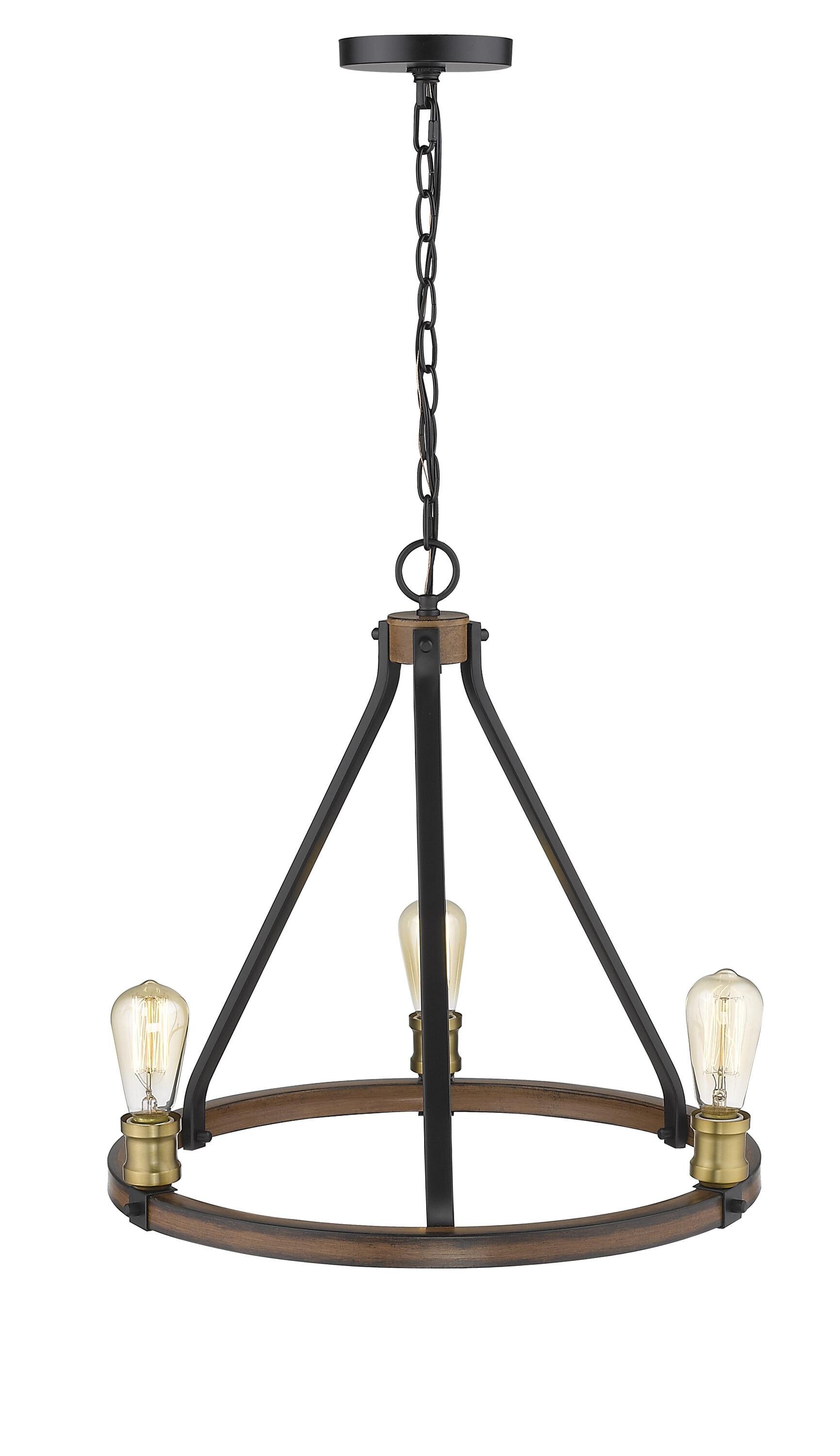 Z-Lite 472-3RM Kirkland Restoration 3 Light Chandelier - Rustic Mahogany