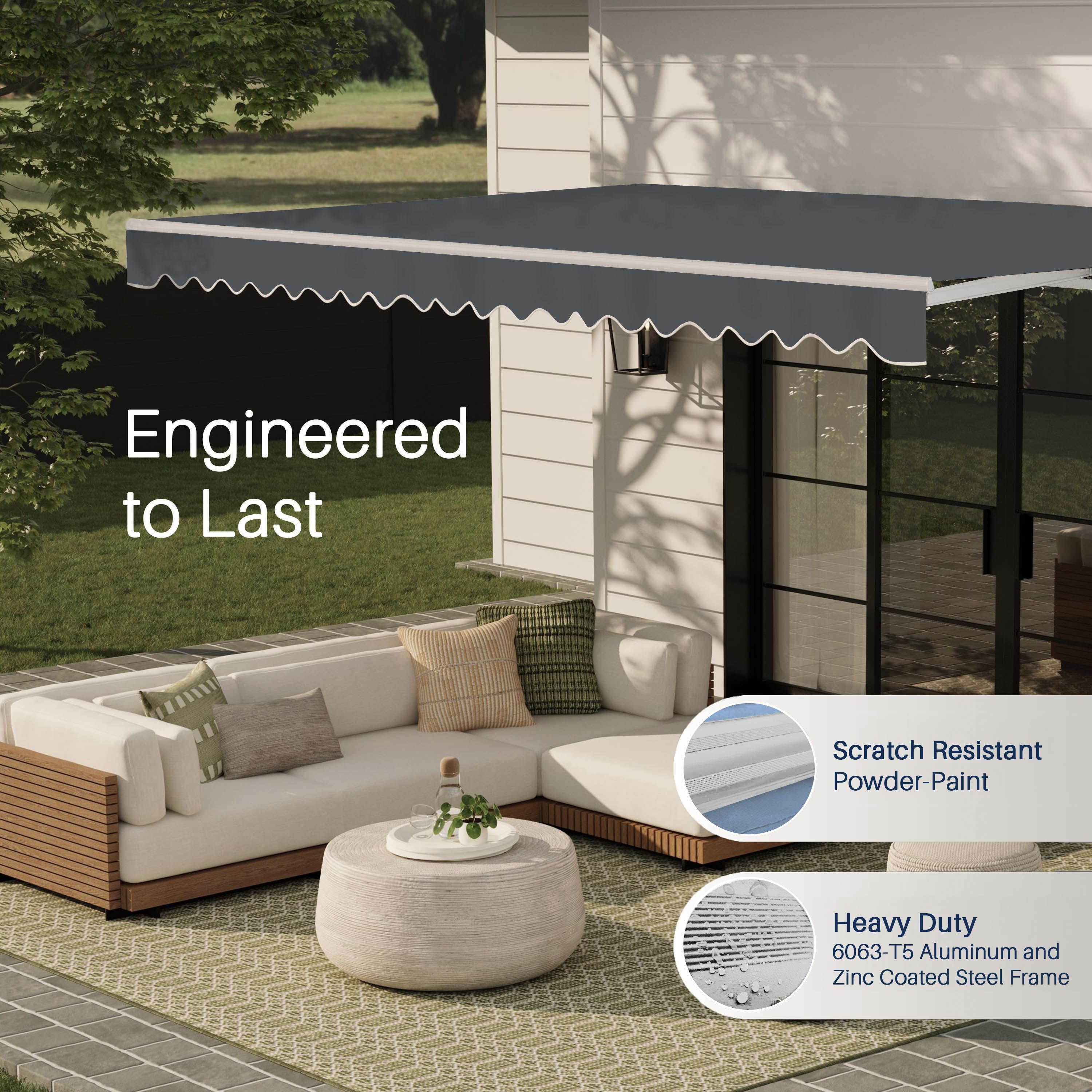 Retractable Patio Awning - White Frame