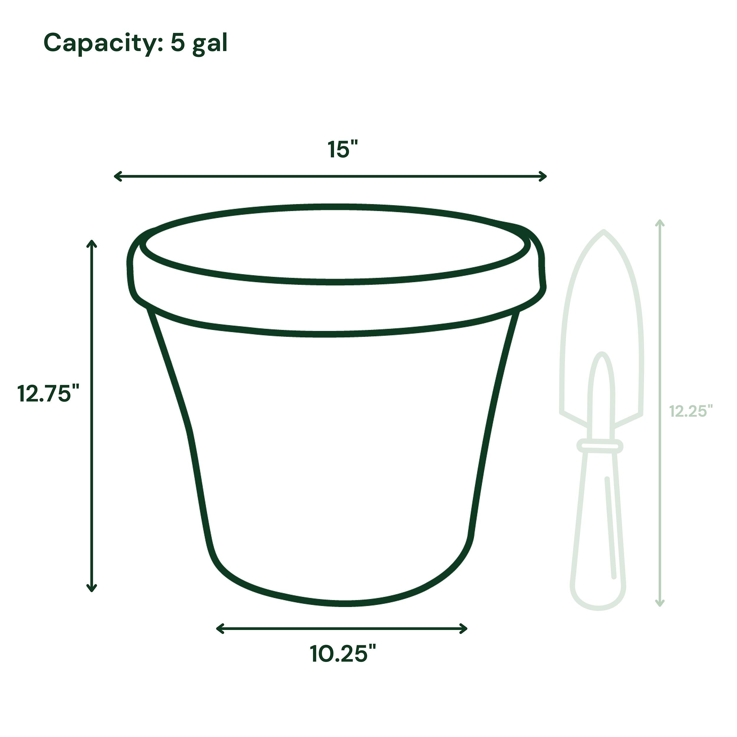 Bloem 15" Wide Terra Pot Planter Charcoal