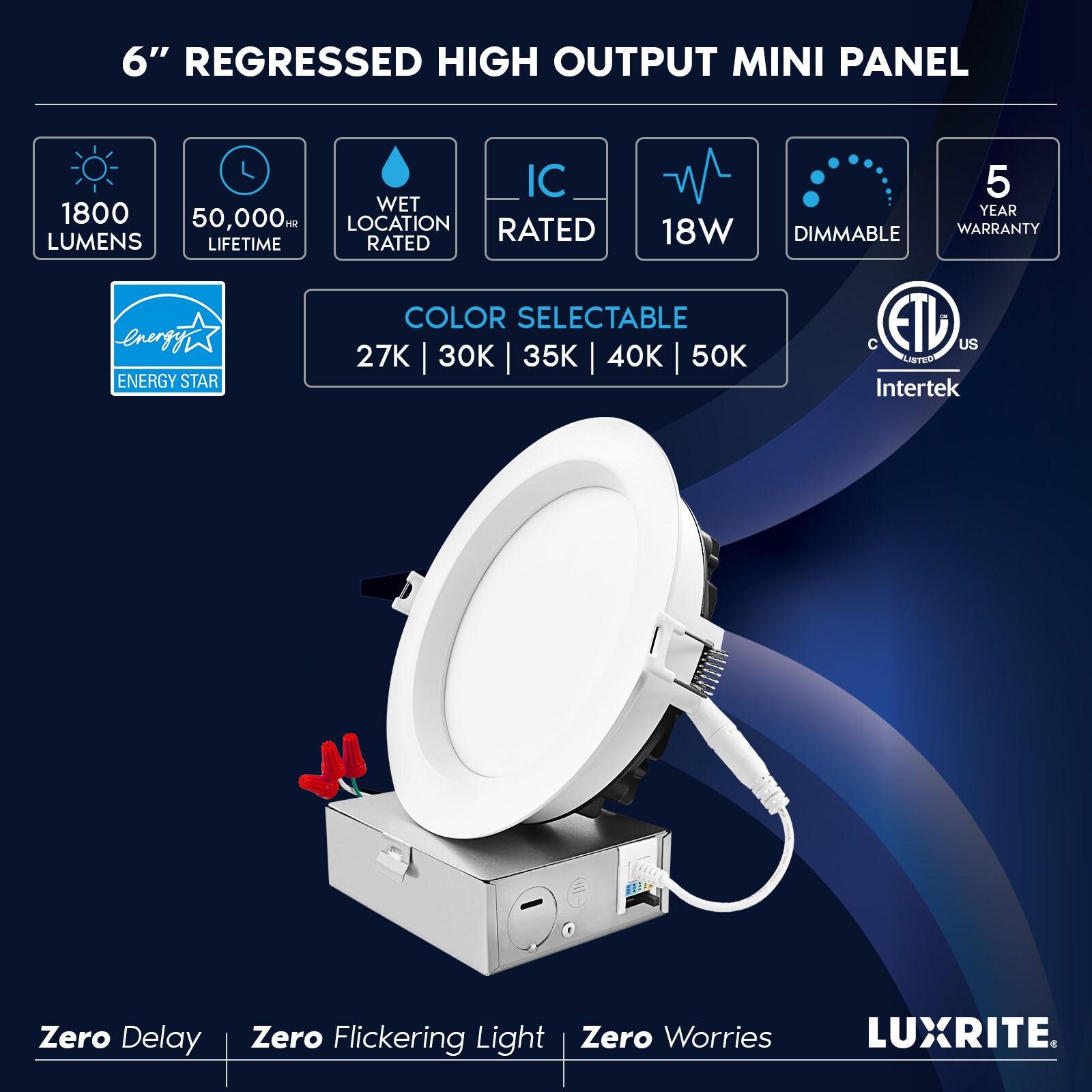 6'' Tunable Color Temperature Dimmable Air-Tight IC Rated LED Canless Recessed Lighting Kit