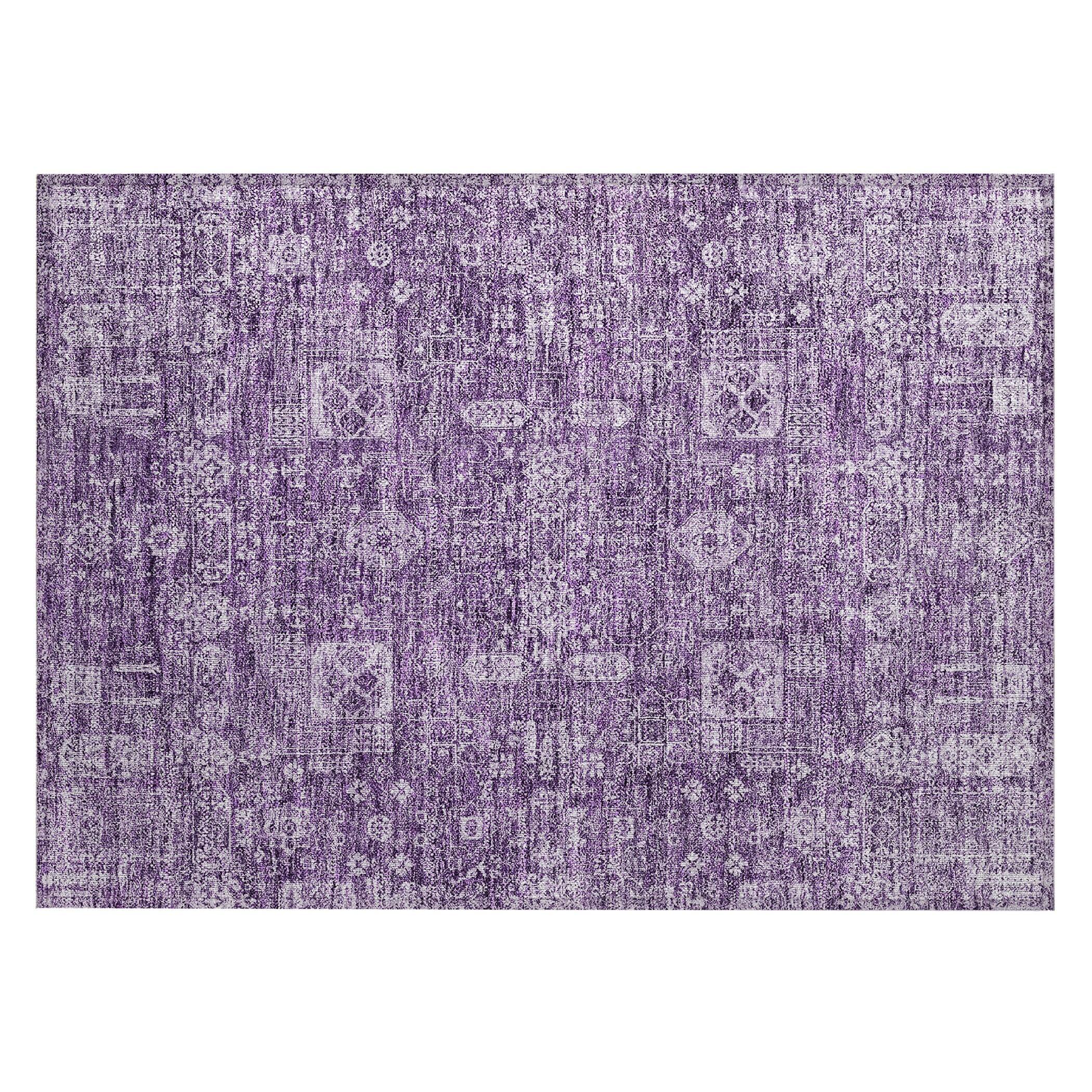 Addison Rugs Chantille ACN637 Purple 1'8" x 2'6" Indoor Outdoor Area Rug, Easy Clean, Machine Washable, Non Shedding, Bedroom, Living Room, Dining Room, Kitchen, Patio Rug