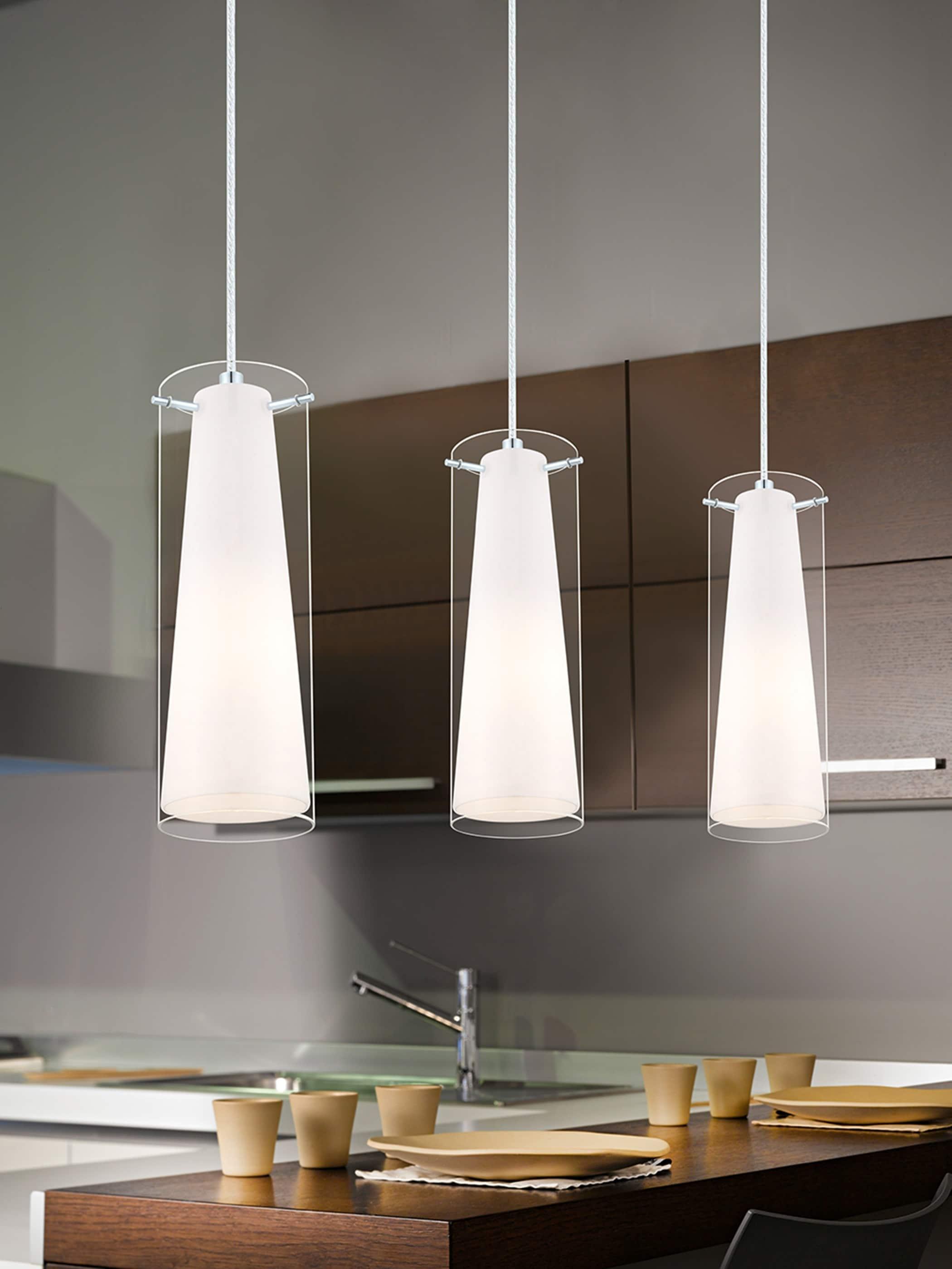 Eglo Lighting - Pinto - 1-Light Mini Pendants - Chrome Finish - Clear-White