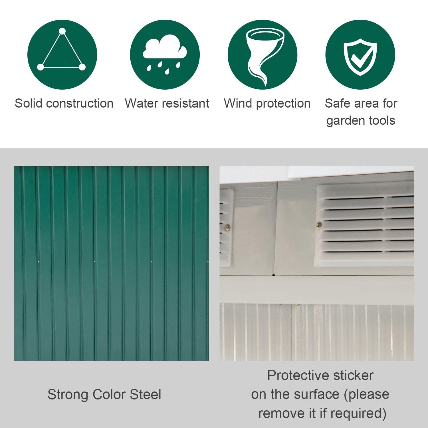Outdoor Lean-To Metal Storage Shed