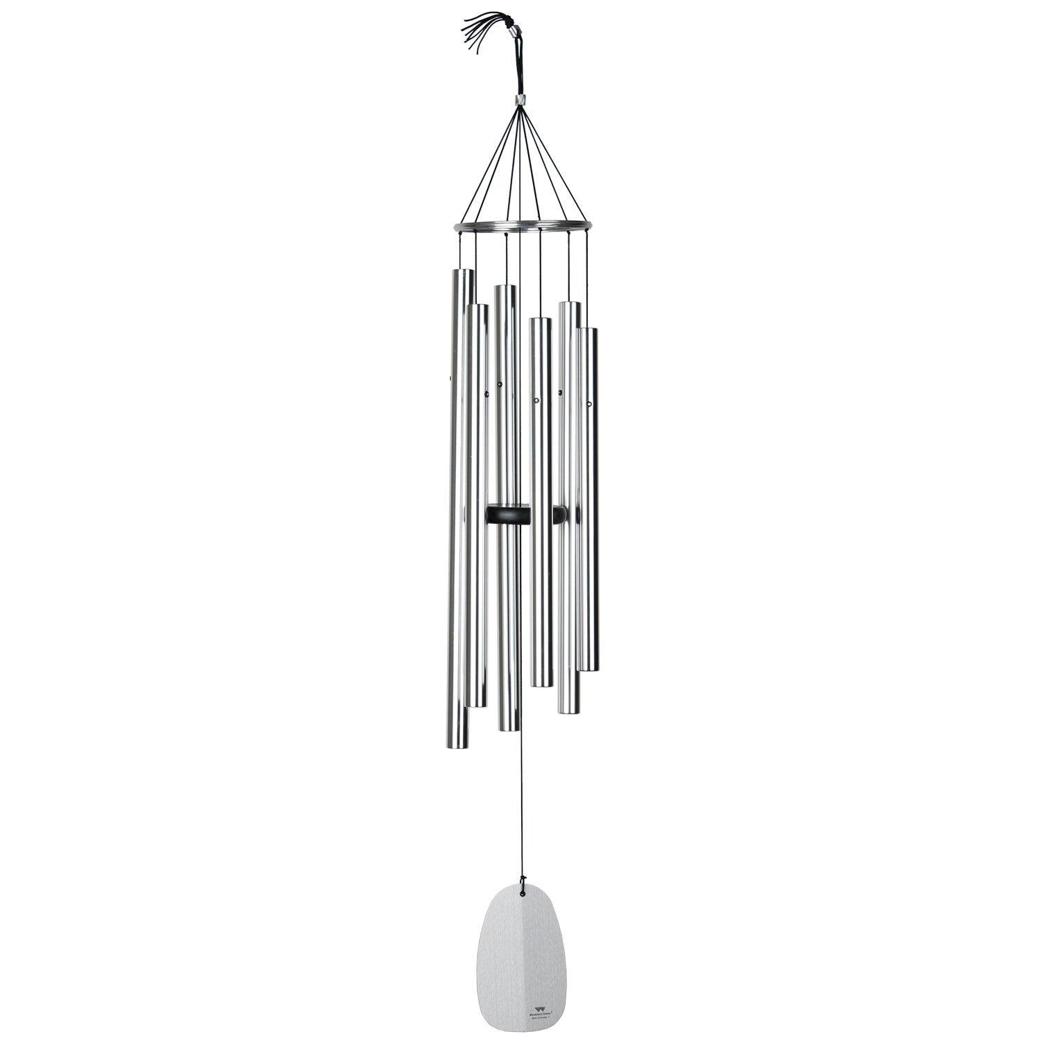Woodstock Windchimes Bells of Paradise Silver 44", Wind Chimes For Outside, Wind Chimes For Garden, Patio, and Outdoor Decor, 44"L