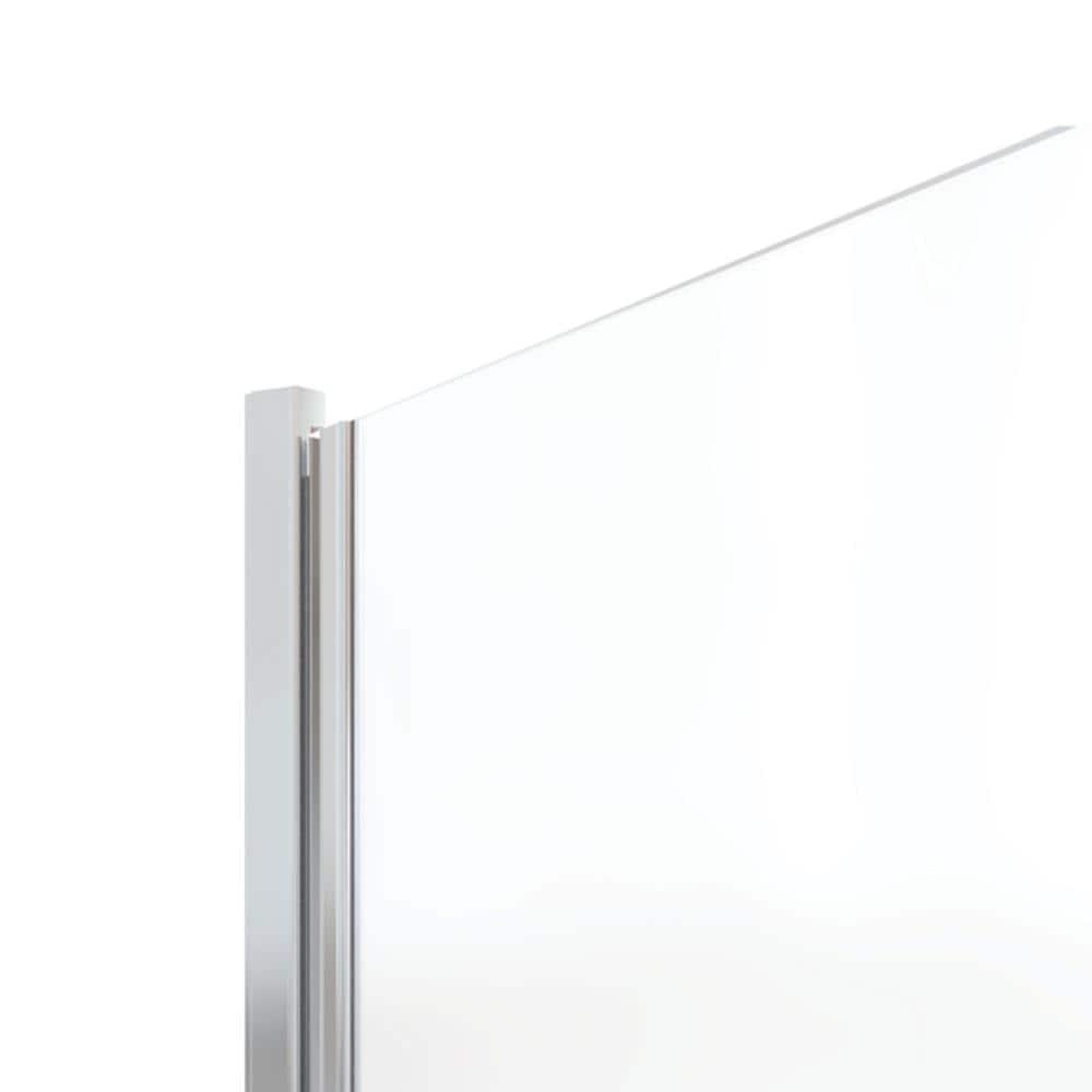 Infinity 33'' - 34'' W x 65.56'' H Semi-Frameless Shower Door with Clear Glass