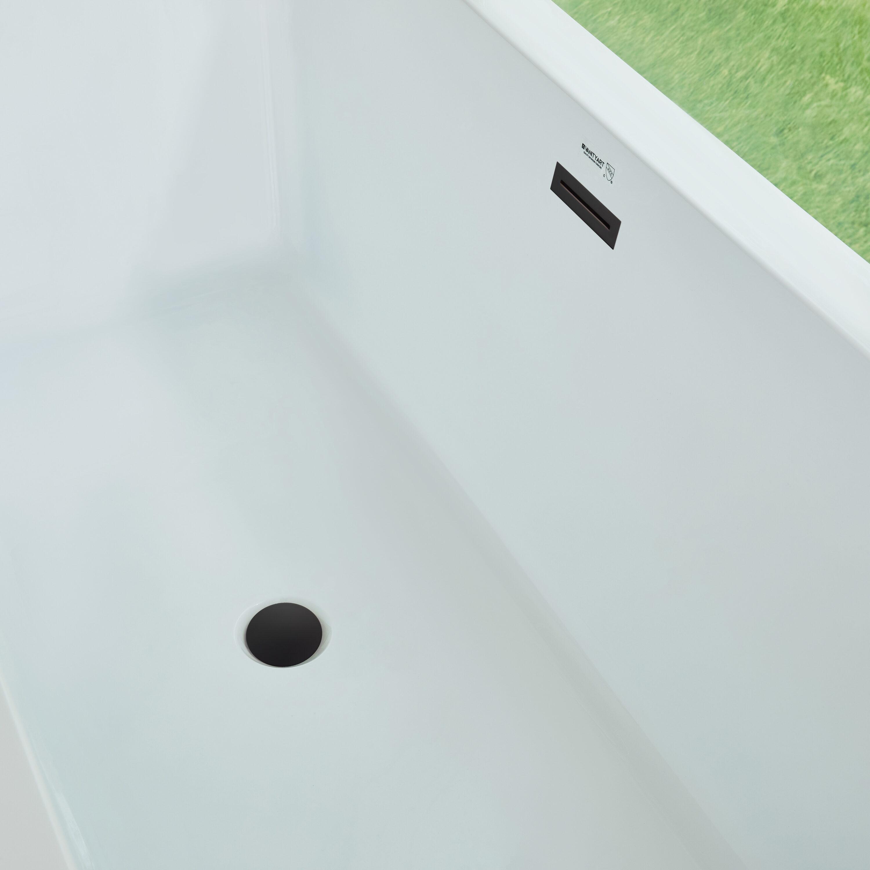 67" x 32" Freestanding Soaking Acrylic Bathtub