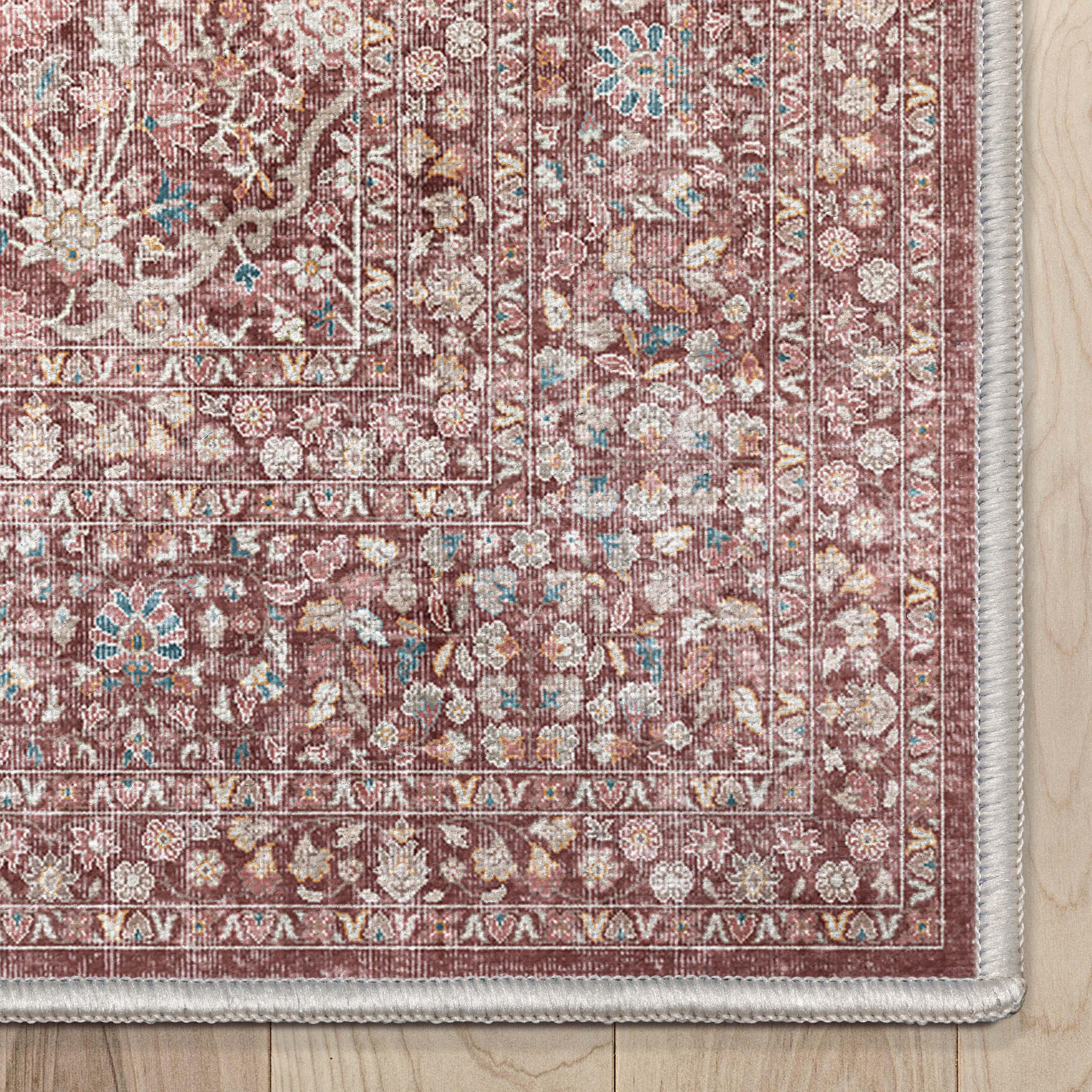 Well Woven Asha Isolde Vintage Oriental Botanical Red Area Rug