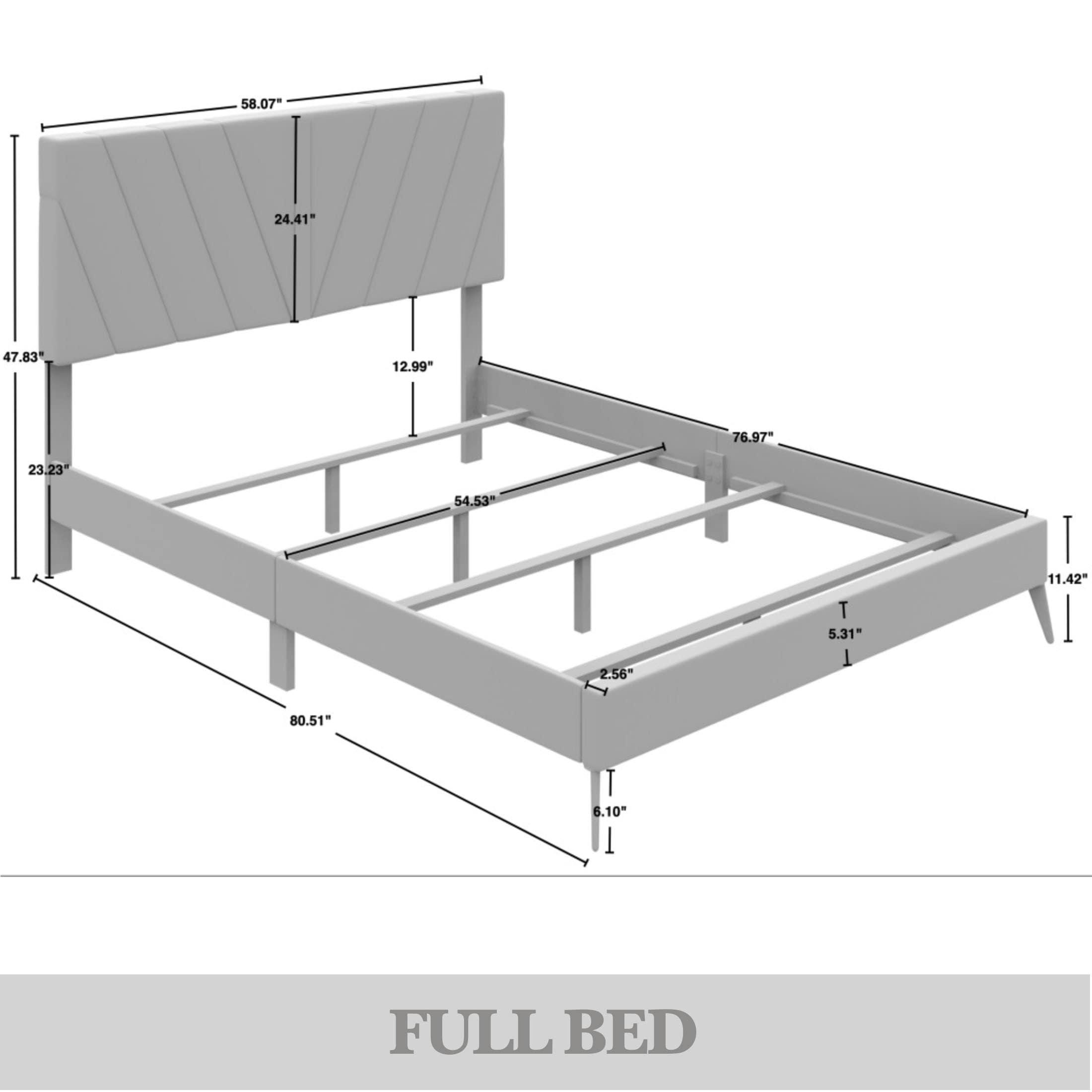 Castle Place Contemporary Velvet Full Upholstered Bed with 2 Nightstand and Bench, Champagne