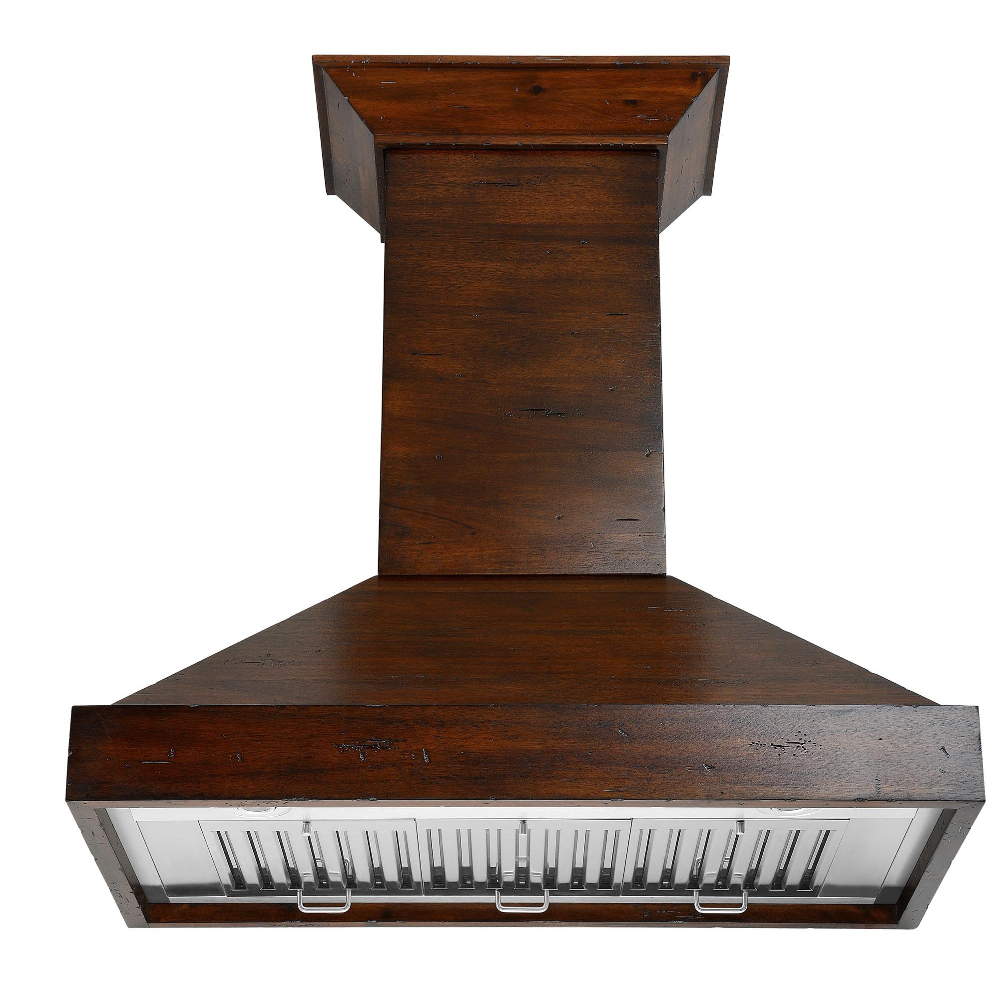 ZLINE 36" Convertible Vent Wooden Wall Mount Range Hood in Walnut