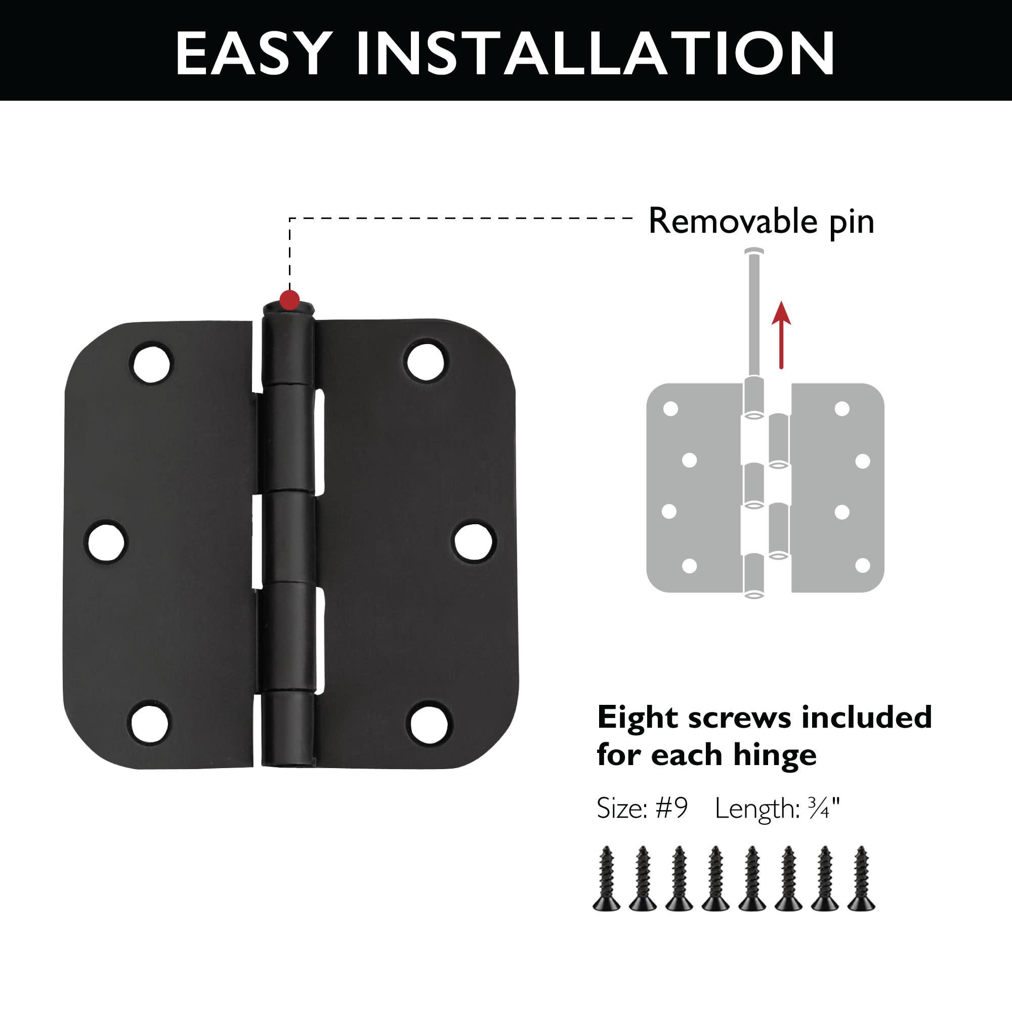 3.5" H × 3.5" W Butt/Ball Bearing Pair Door Hinges (Set of 3)