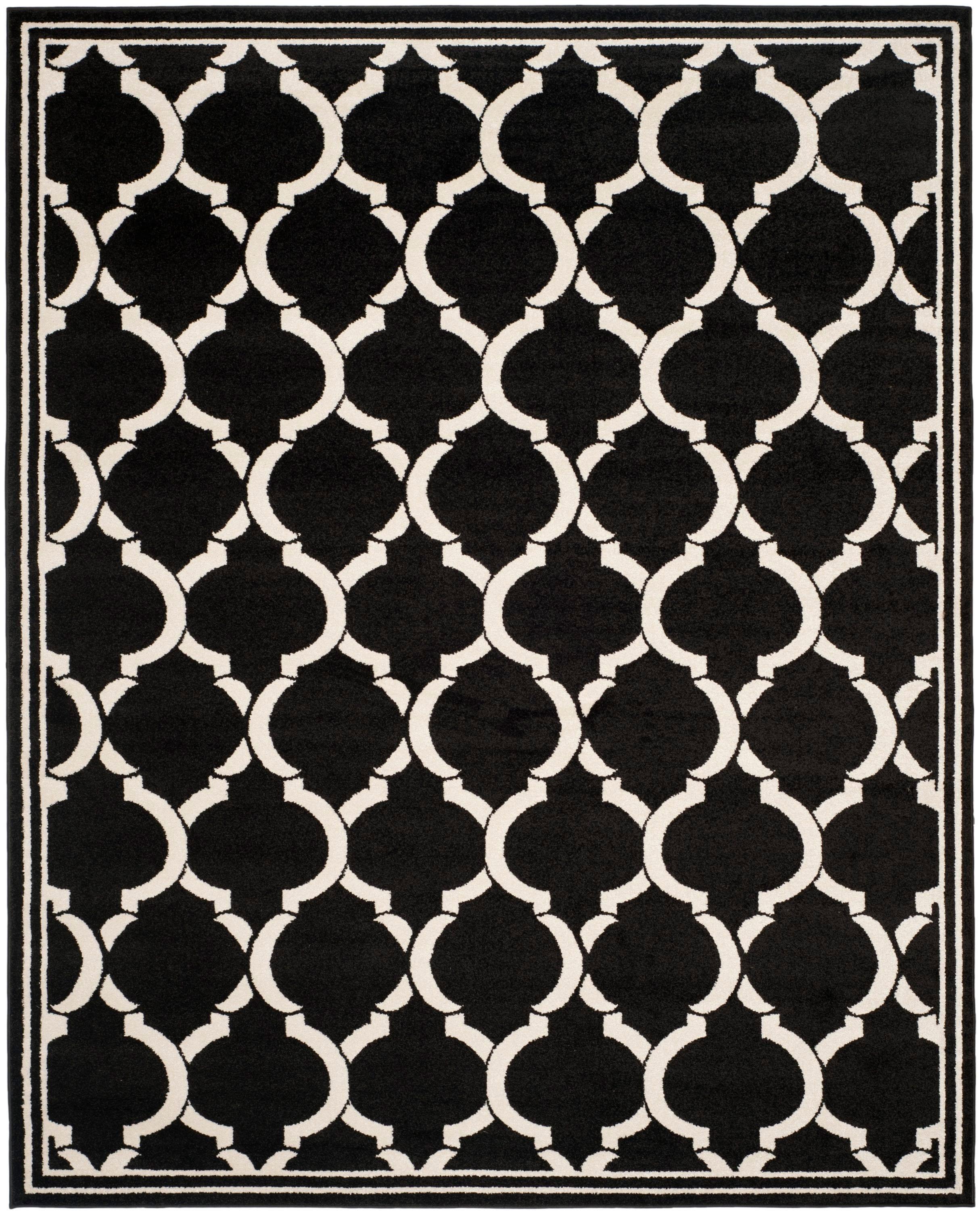 Amherst AMT415 Power Loomed Indoor Area Rug - Anthracite/Ivory - 9'x12' - Safavieh