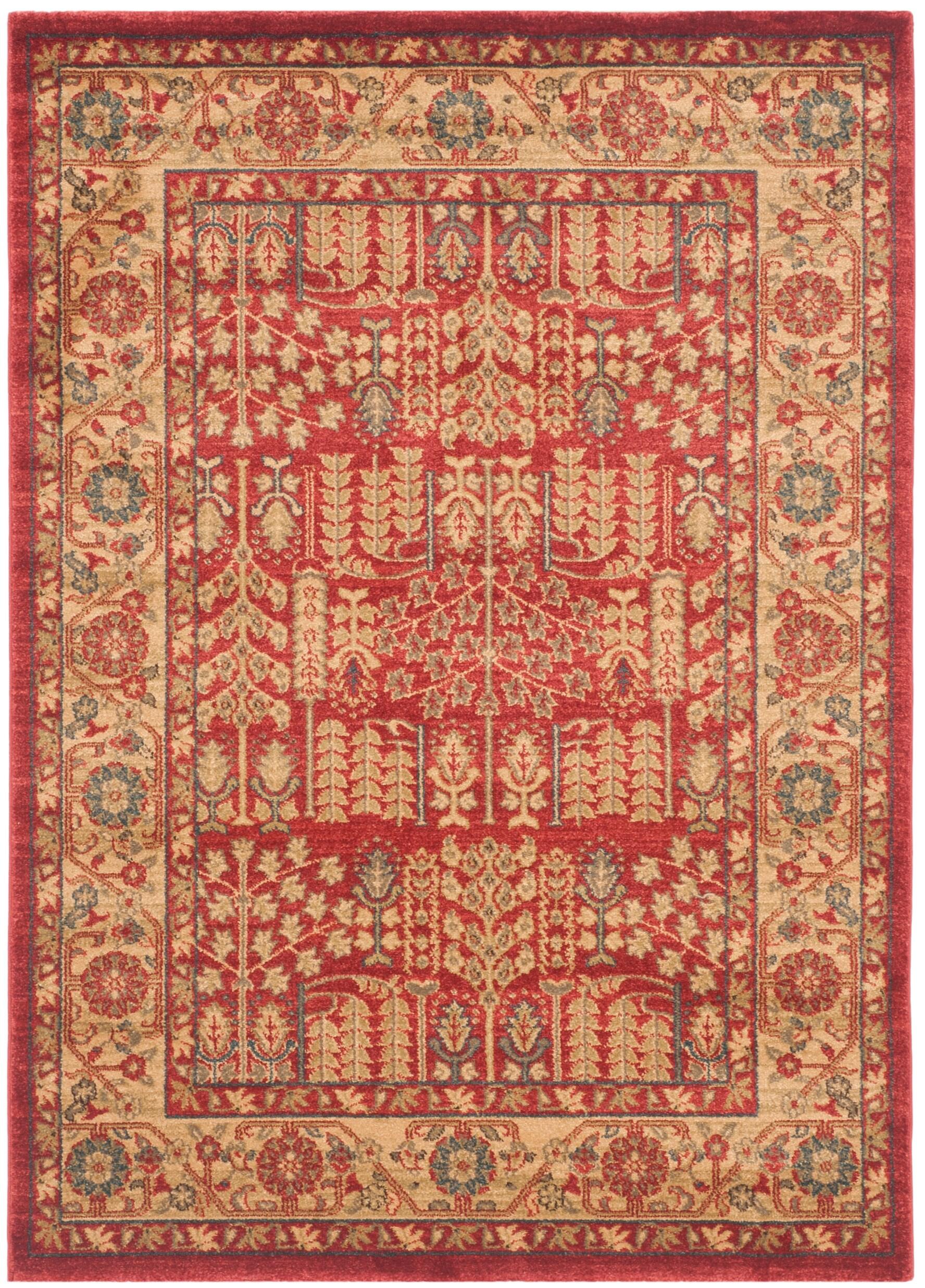 Mahal MAH697 Power Loomed Indoor Area Rug - Red/Natural - 4'x5'7" - Safavieh.