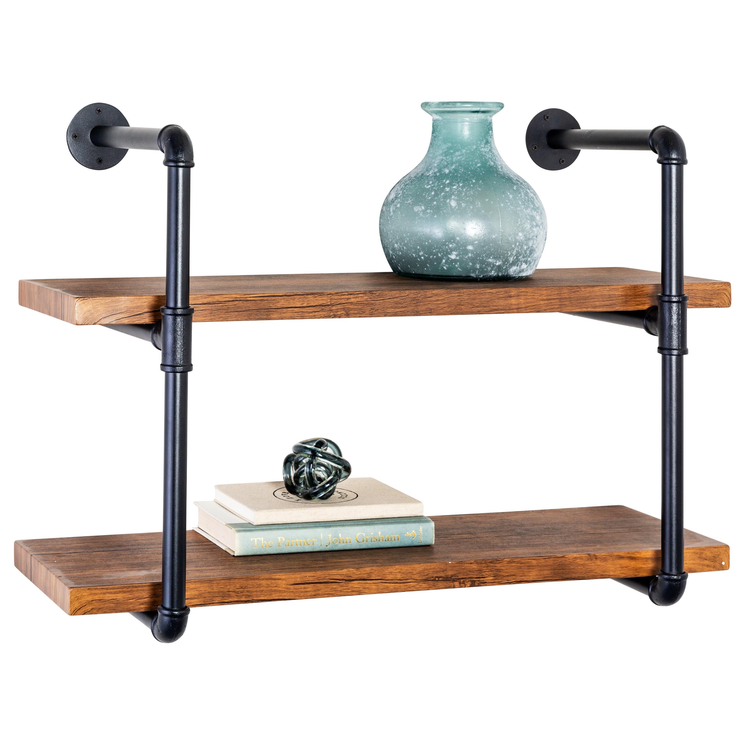 2-Tier Industrial Wall Shelf