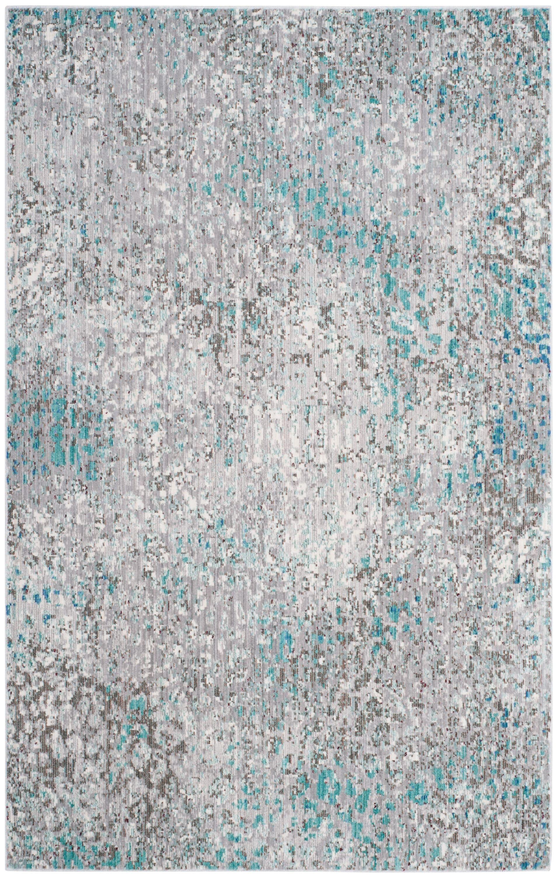 Mystique Grey/Light Blue Large Rectangle Rug-Color:Grey/Light Blue,Shape:Small Rectangle,Size:4' x 6'