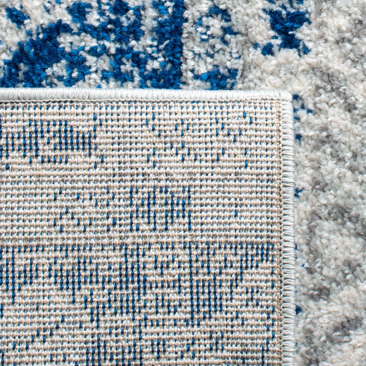 Madison MAD797 Power Loomed Area Rug - Silver/Navy - 8'x10' - Safavieh.