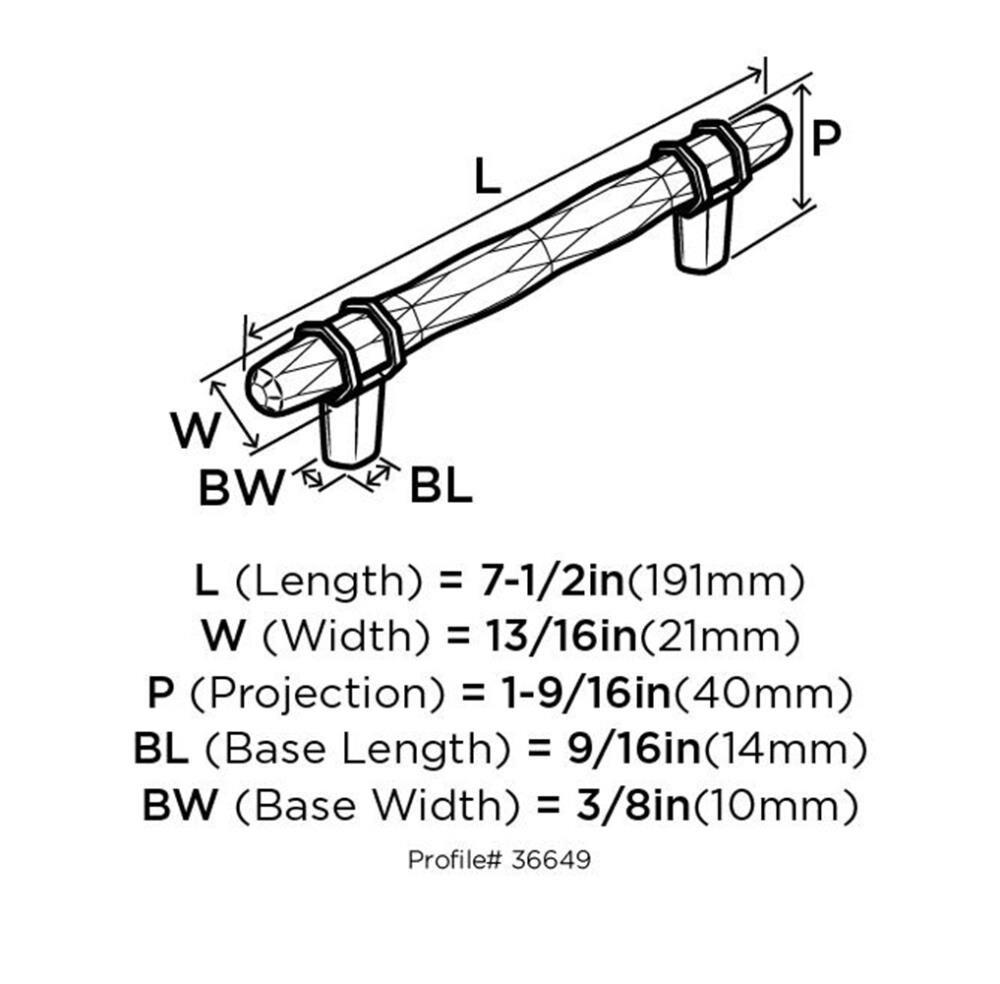 Amerock Bp36649 Carrione 5-1/16" Center To Center Designer Cabinet Pull - White