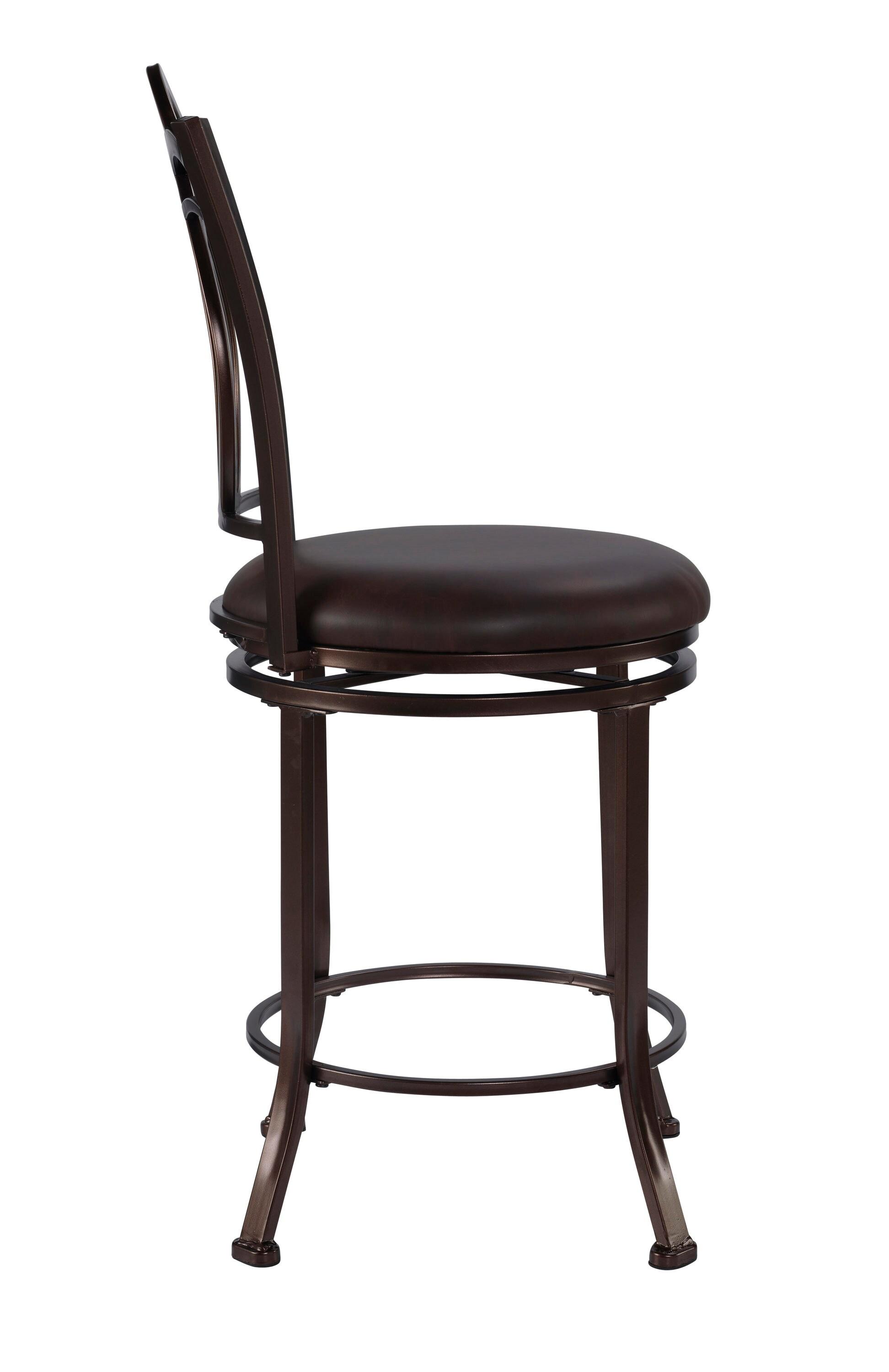 Lockridge Swivel Metal Leg Stool With Faux Leather Stool