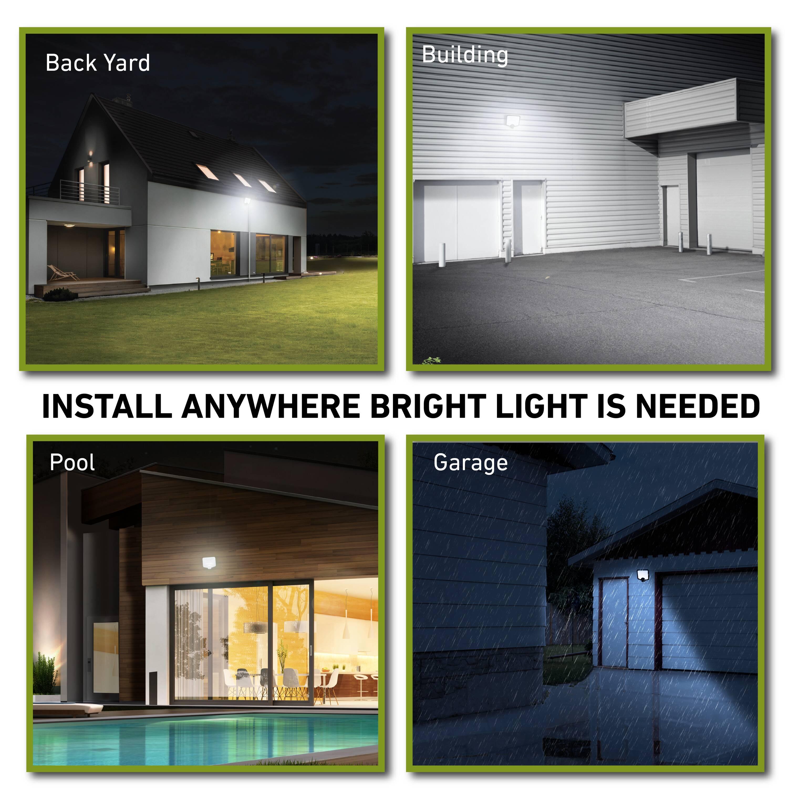 Good Earth Lighting Hyper Bright LED Motion Activated Security Flood - Bronze, 2000 or 7000 Selectable Lumens, 3000K/4000K/5000K Color Selectable Temperature, IP65 Rated
