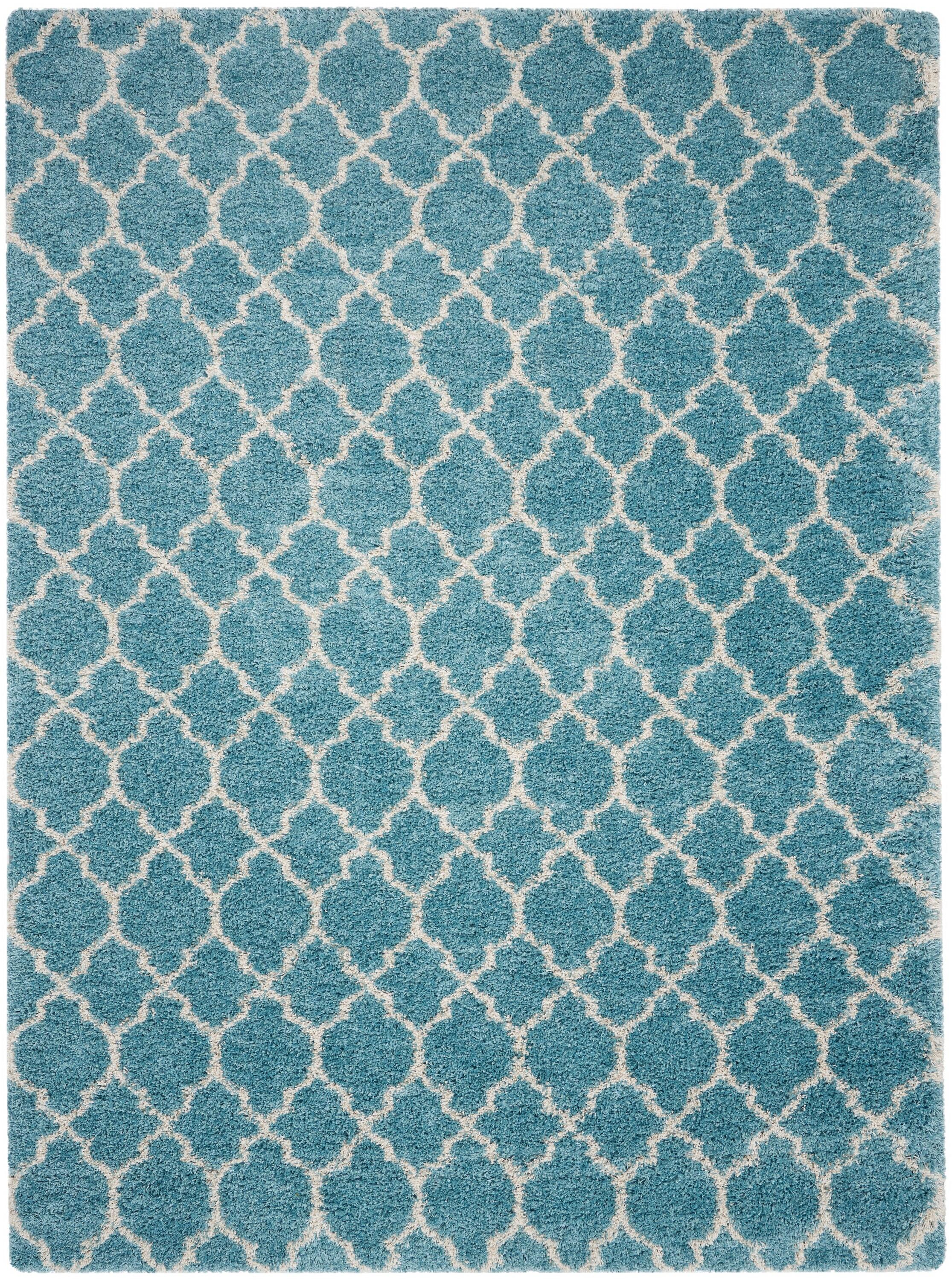 Nourison Amore Trellis Aqua 7'10" x 10'10" Area Rug, (8x11)