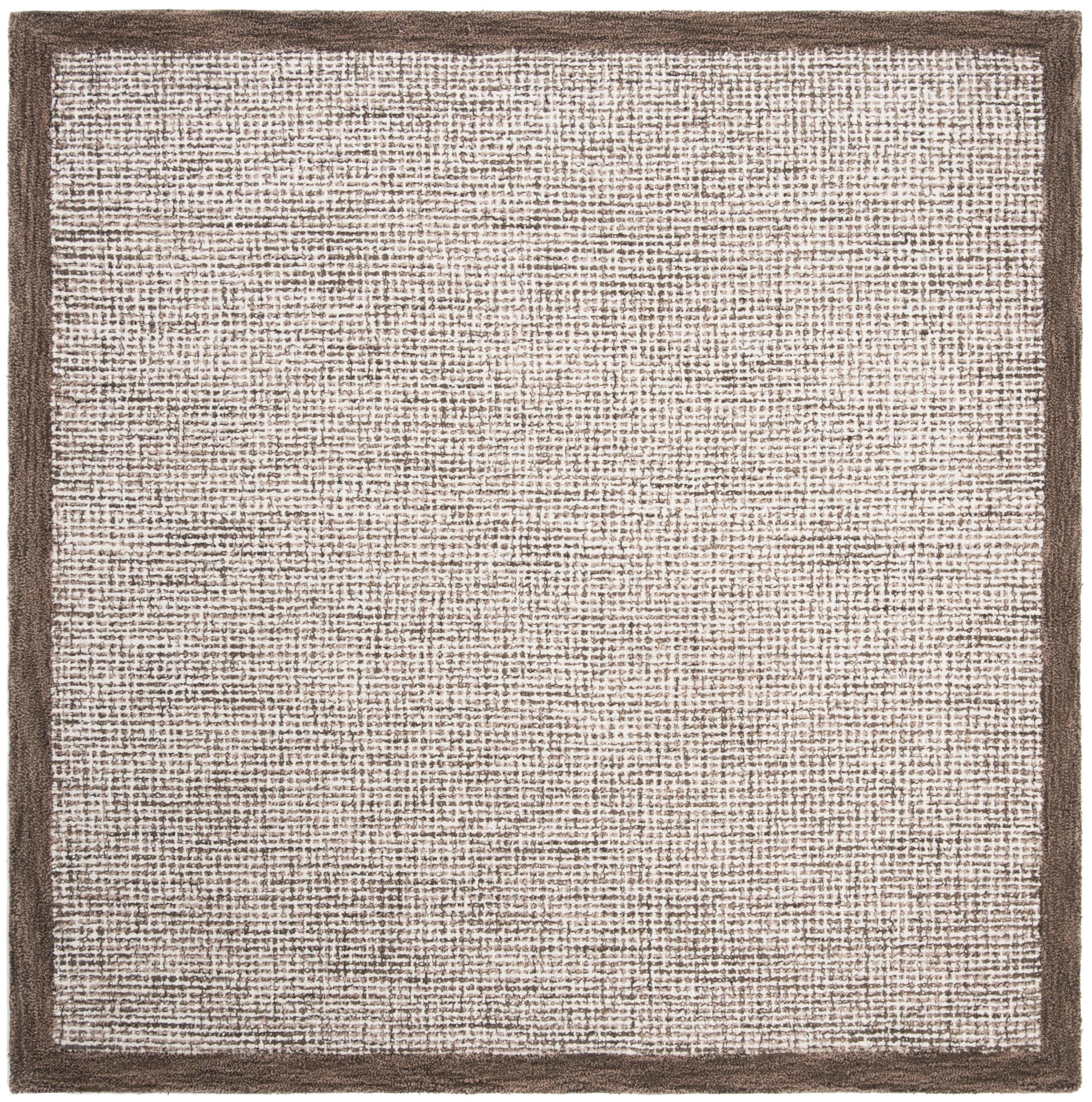 Abstract ABT220 Handmade Indoor Area Rug - Brown/Ivory - 6'x6' - Safavieh