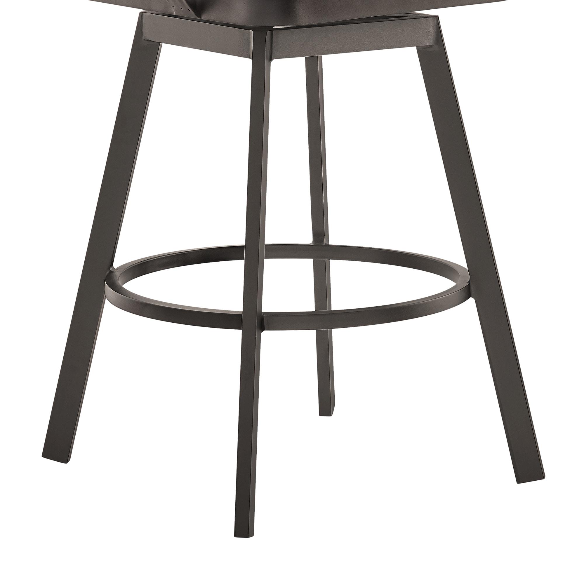 Williston Forge Javin Swivel Outdoor Metal Counter or Bar Height Bar Stool with Cushion