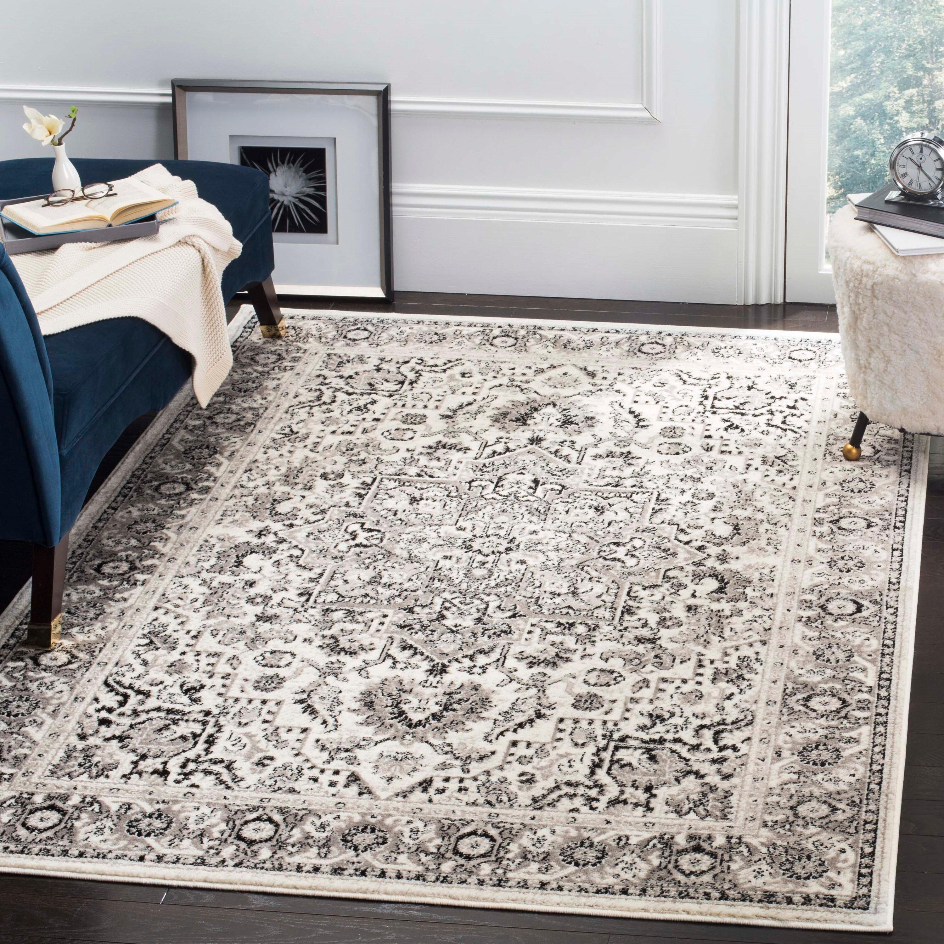 Skyler SKY126 Power Loomed Indoor Area Rug - Grey/Ivory - 4'x6' - Safavieh.
