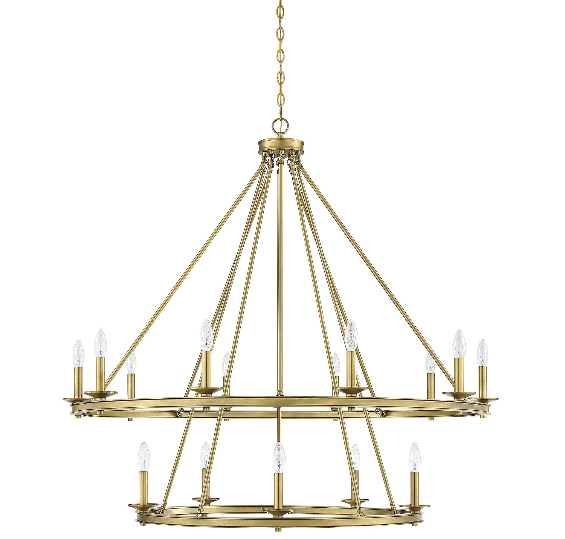 Middleton Brass Elegance 15-Light Two-Tier Candle Chandelier