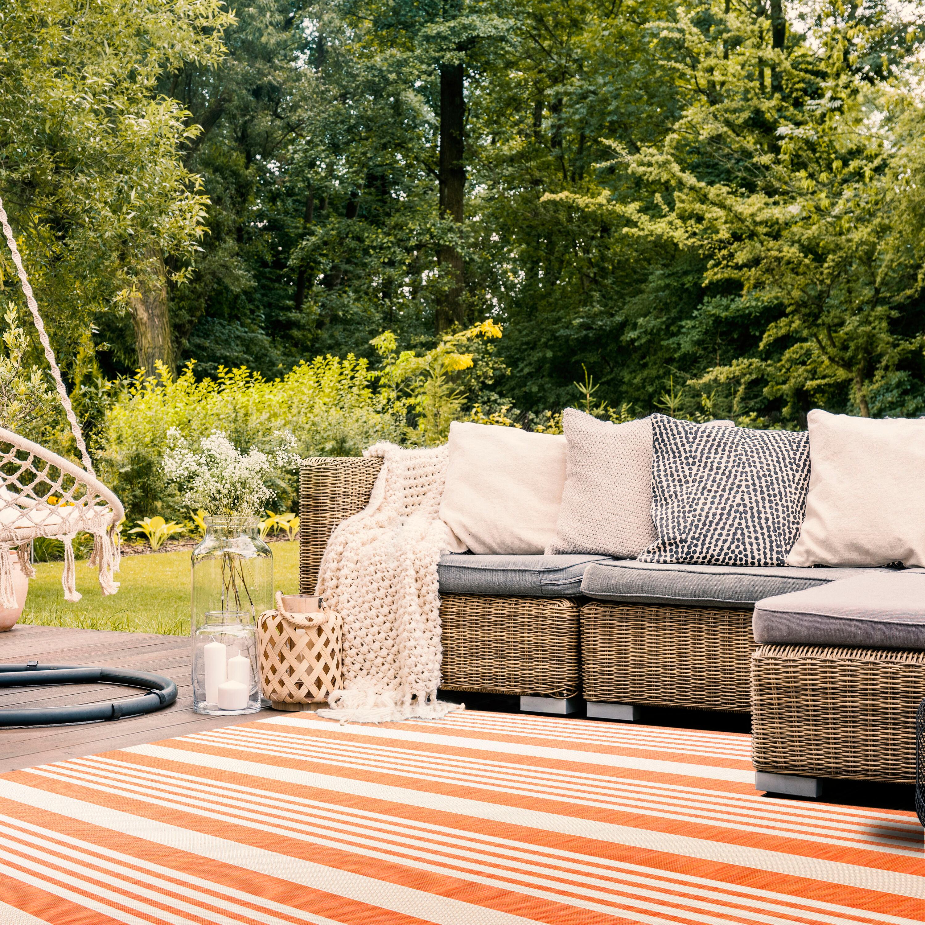 Courtyard CY6062 Power Loomed Indoor/Outdoor Area Rug - Terracotta/Beige - 6'7"x6'7" - Safavieh.