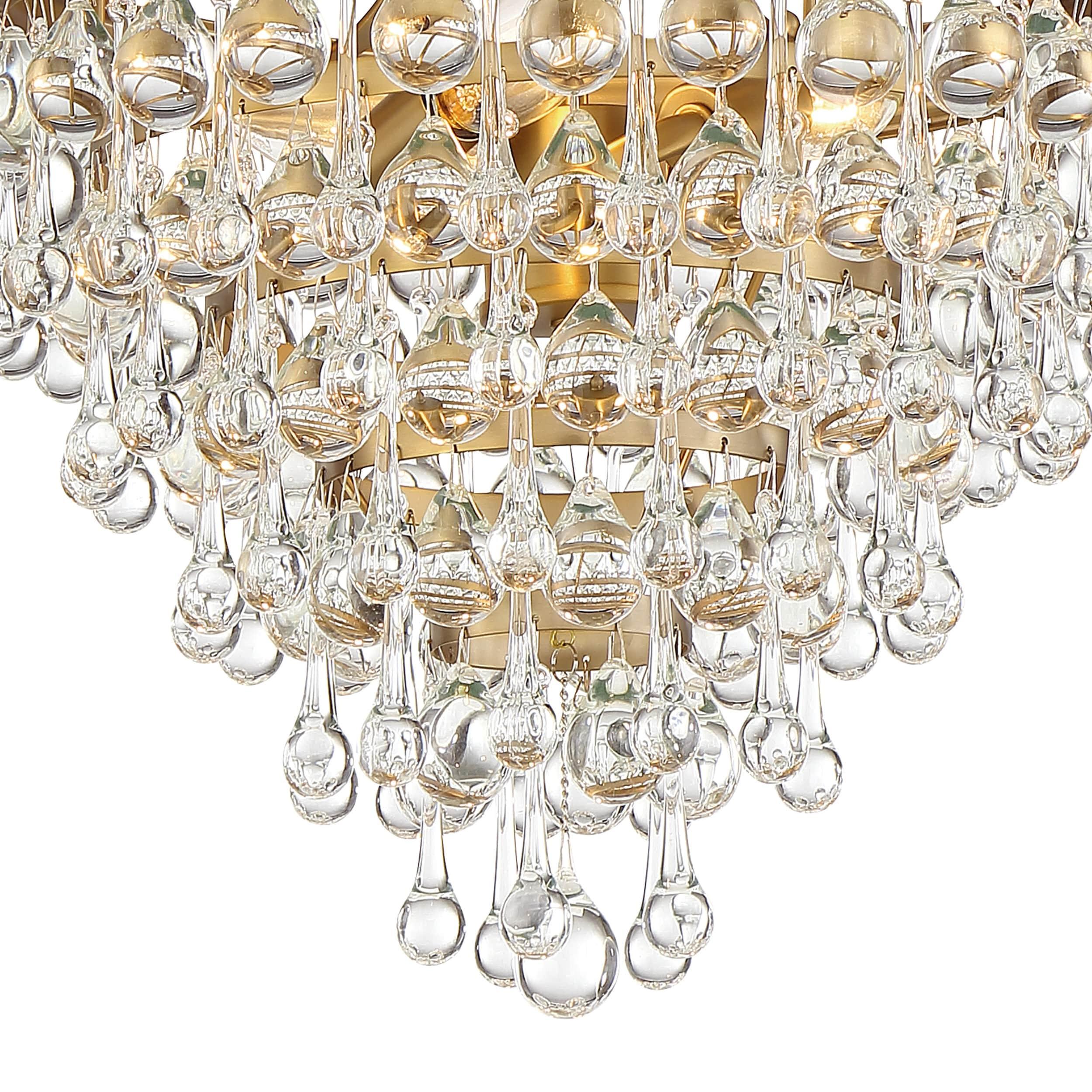 Vibrant Gold Mini Chandelier with Crystal Accents
