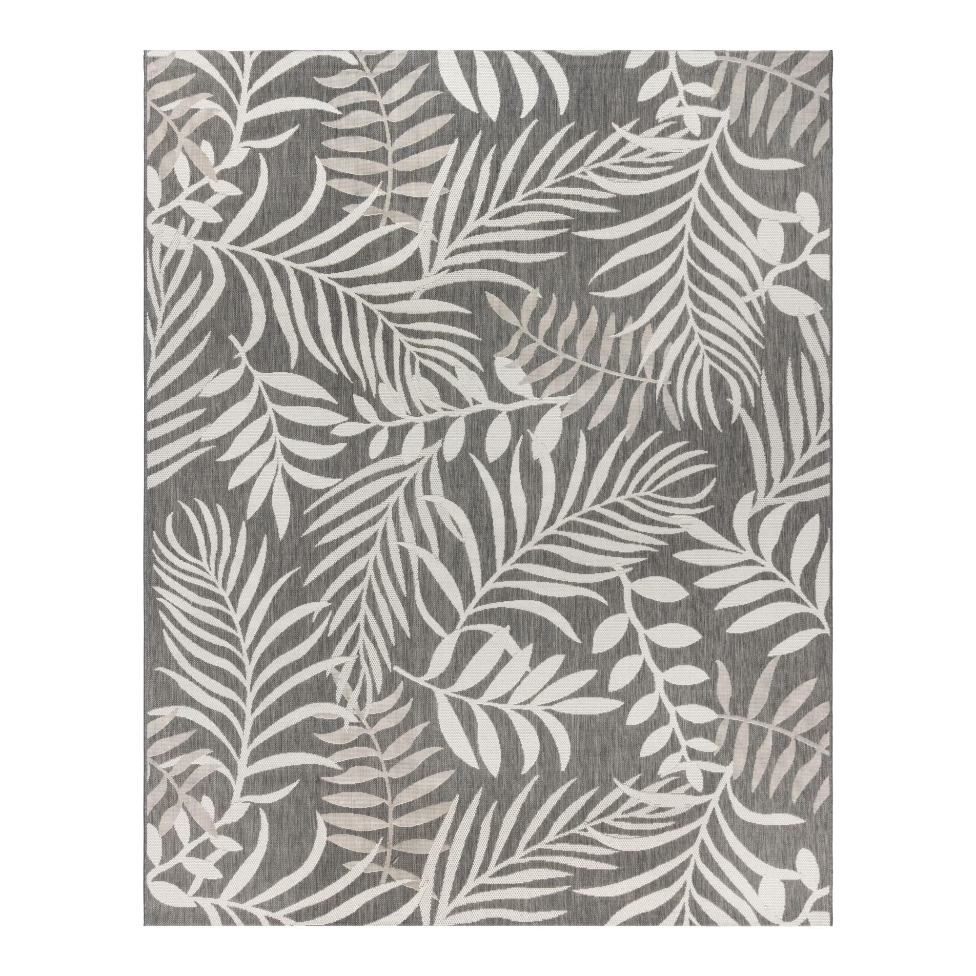 120"x94" Paseo Akimbo Indoor/Outdoor Rug Gray White/Botanical - Gertmenian