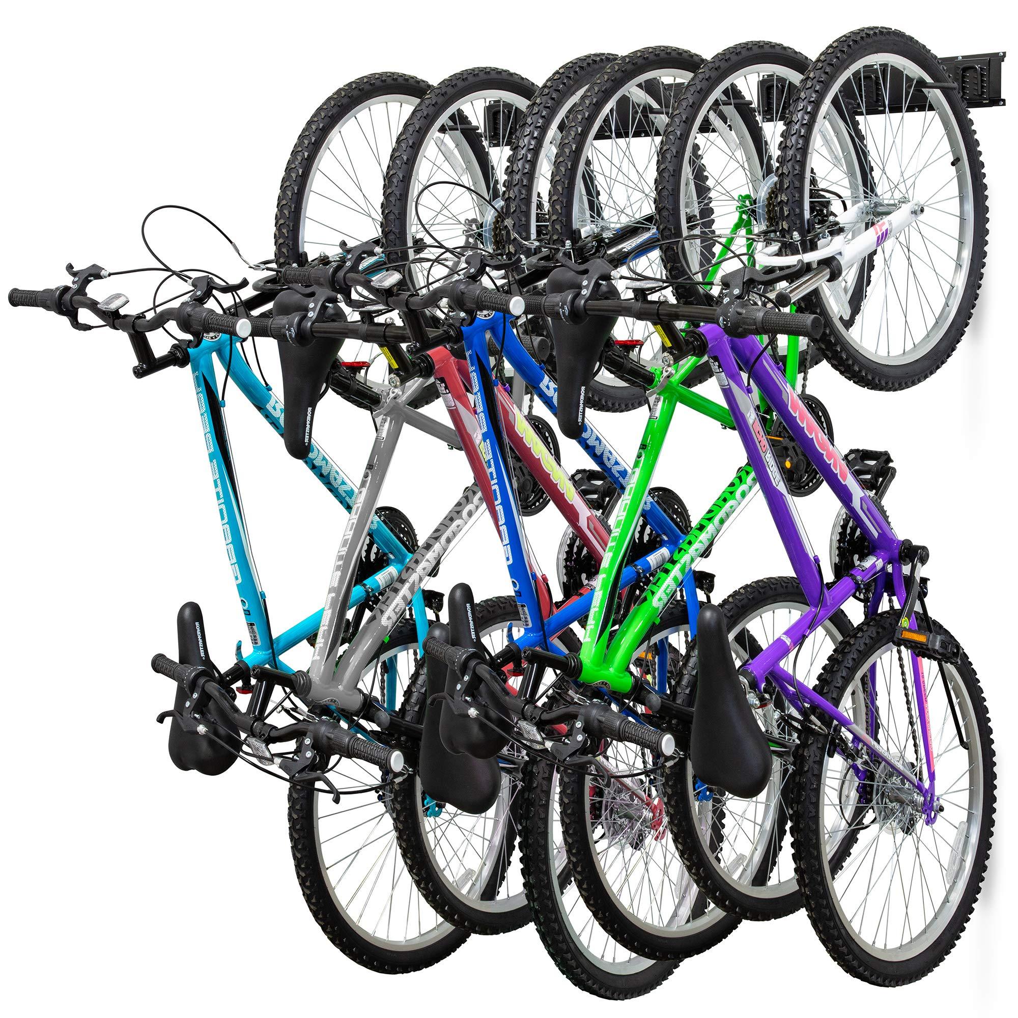 RaxGo Garage Bike Rack, 6 Bicycle Wall Mount Storage Hanger