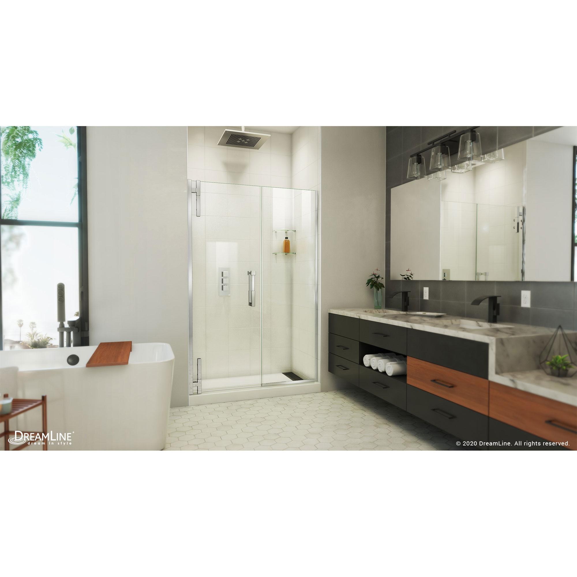 DreamLine Ascend 64-65 in. W x 72 in. H Frameless Pivot Shower Door