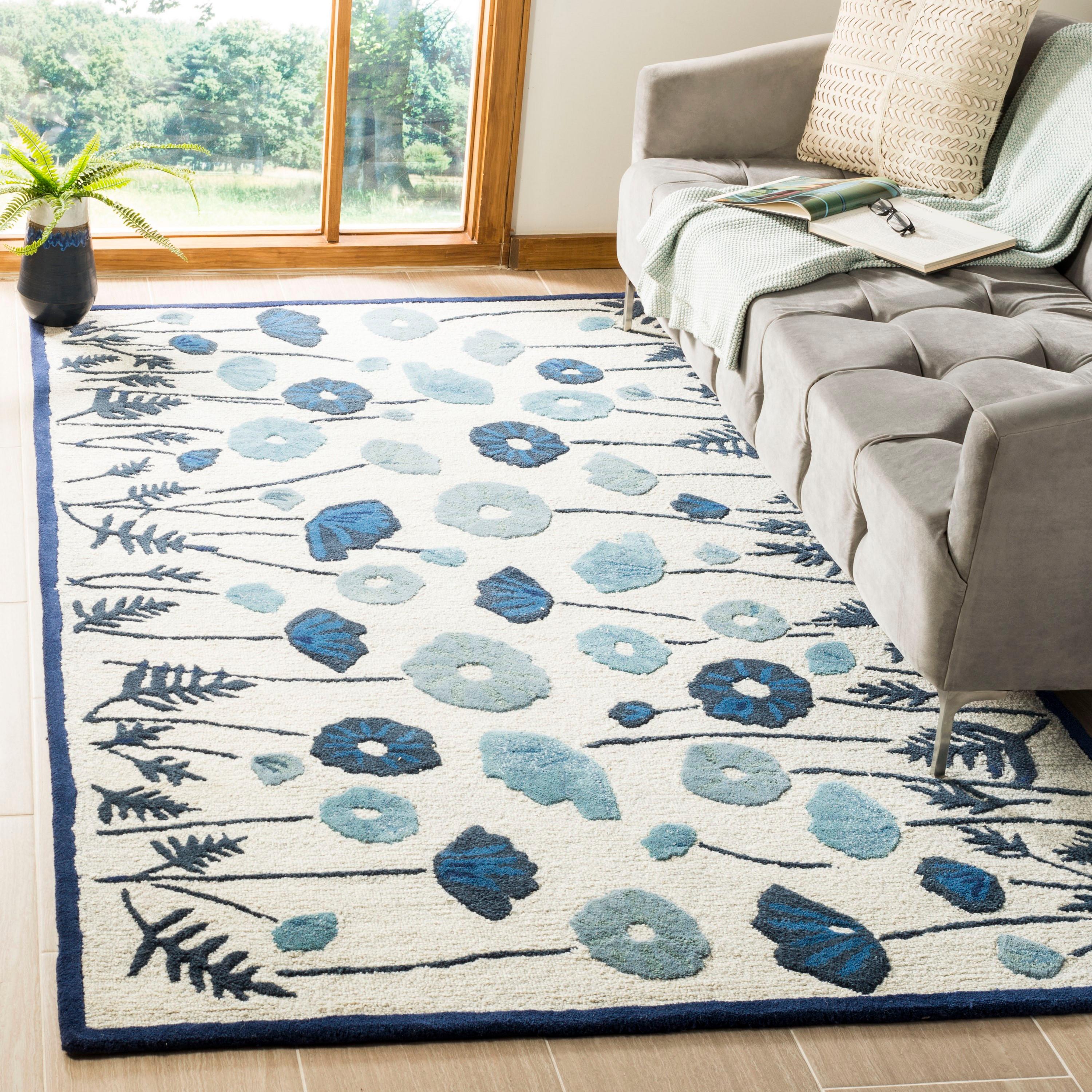 Martha Stewart Poppy Glossary - MSR3627 - Indoor Hand Tufted Area Rugs - Azurite Blue - 4'x6'