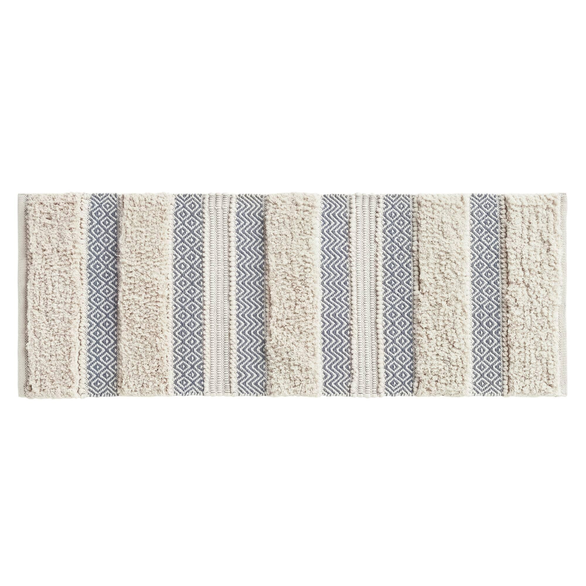 INK+IVY Asher Cotton Blend Bath Rug with Non-Slip Backing