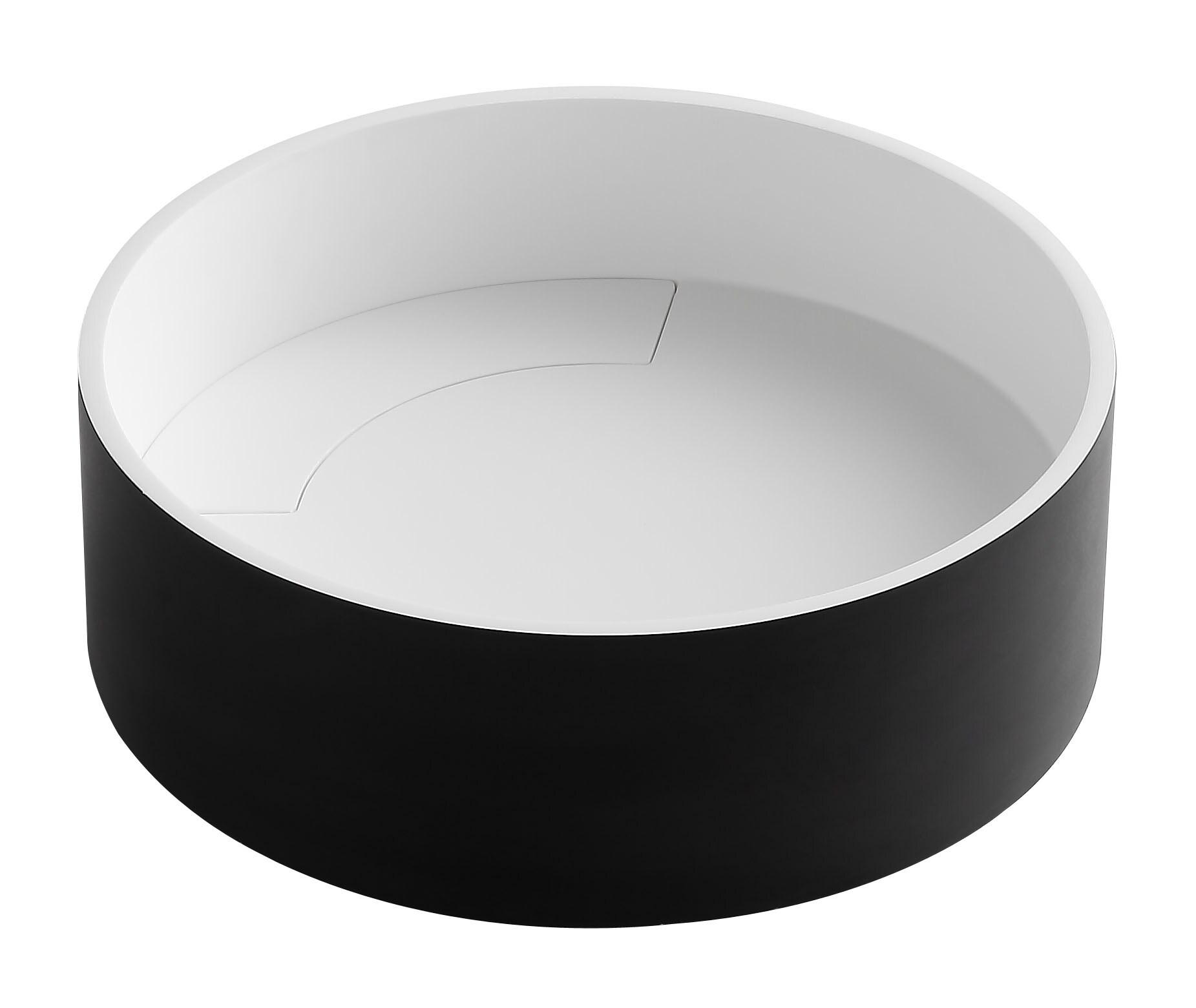 Alfi Brand 15.13'' Black/White Resin Circular Bathroom Sink