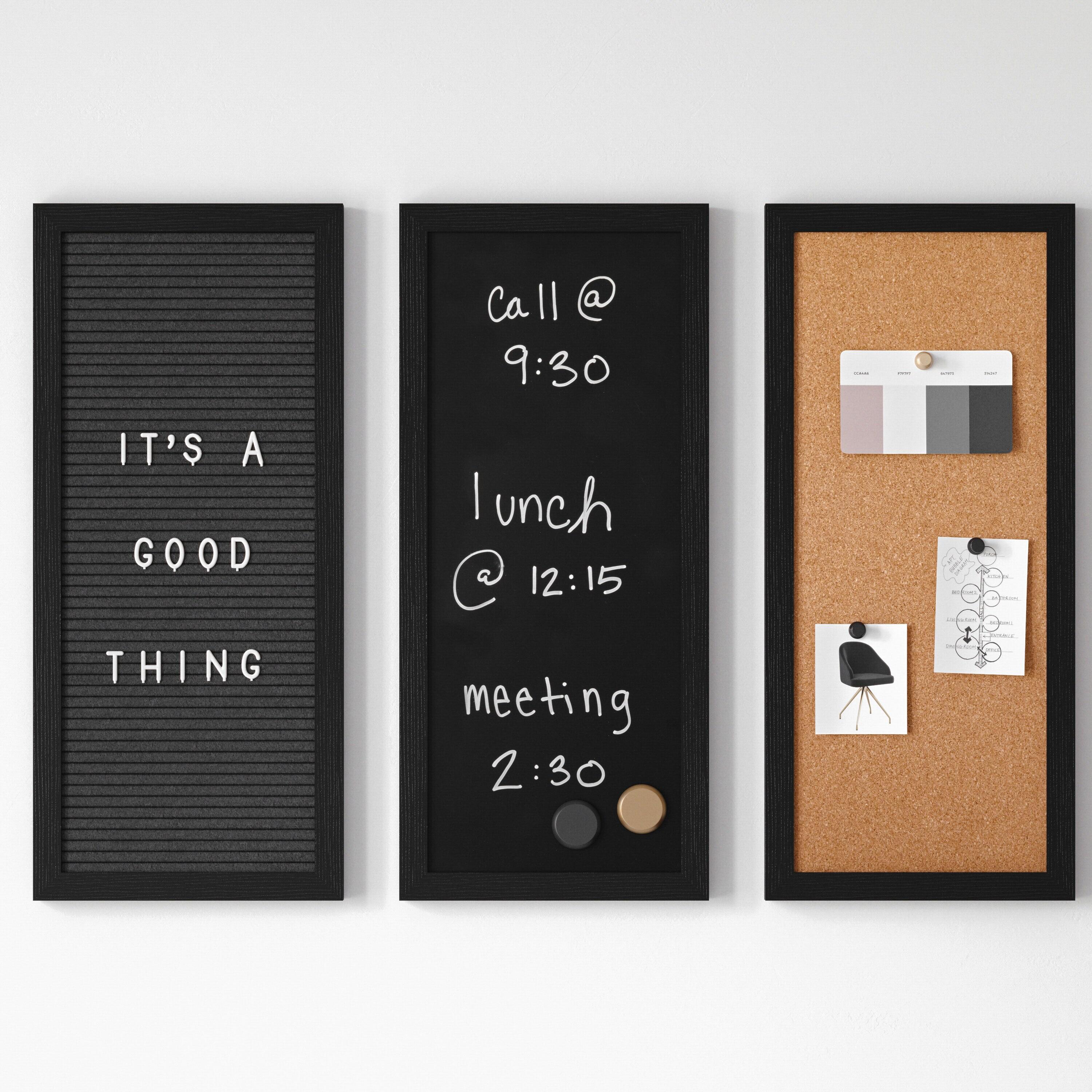 Martha Stewart Thomas Martha Stewart Cork Board, Chalk Board, Letter Board Set with Included Push Pins, Magnets, Liquid Chalk