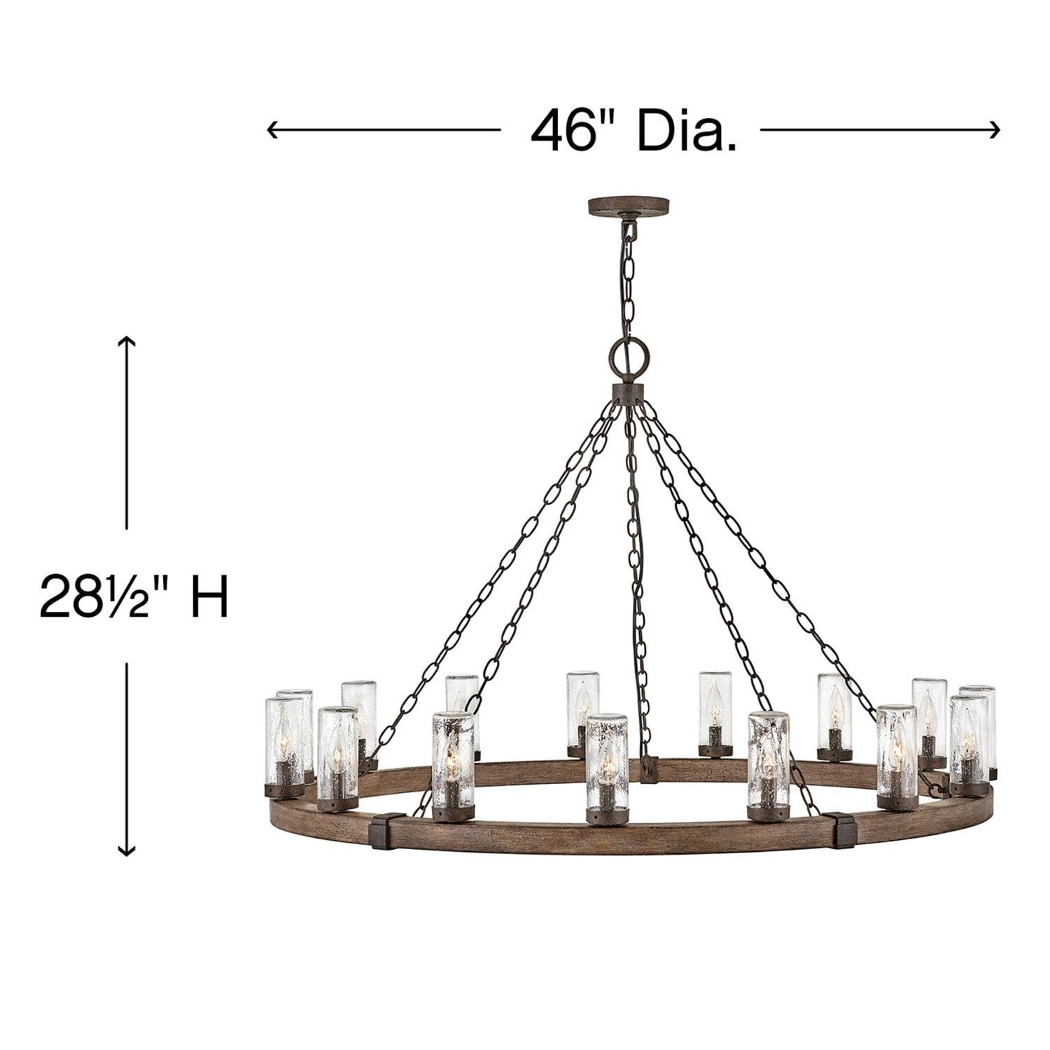 Sawyer 15-Light Single Tier Outdoor Rustic Chandelier