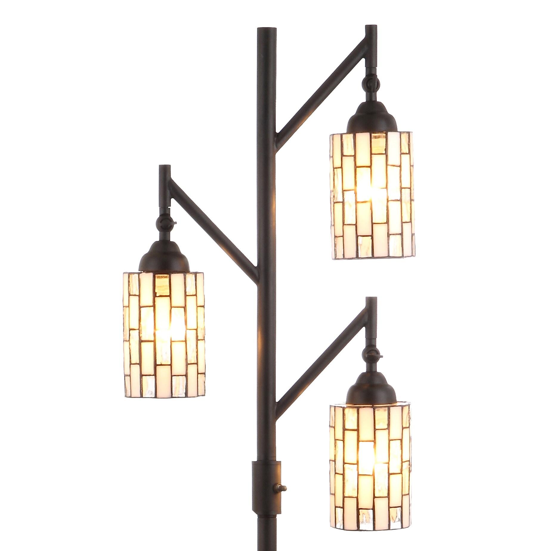 Jonathan Y Lighting Jyl8012a Lewis 3 Light 71" Tall Led Tiffany And Tree Floor Lamp -