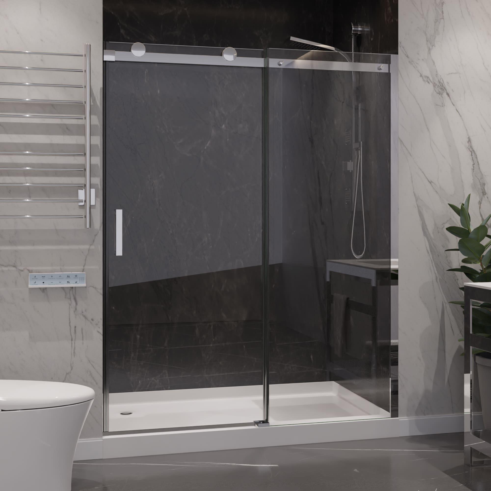 Rhodes 60" x 76" Frameless Chrome Sliding Shower Door