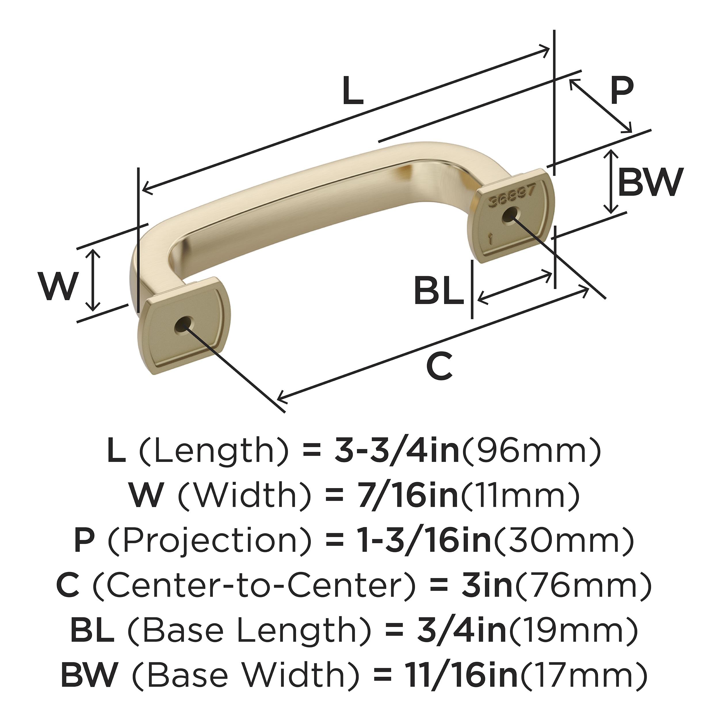 Amerock Surpass 3 inch (76mm) Center-to-Center Golden Champagne Cabinet Pull