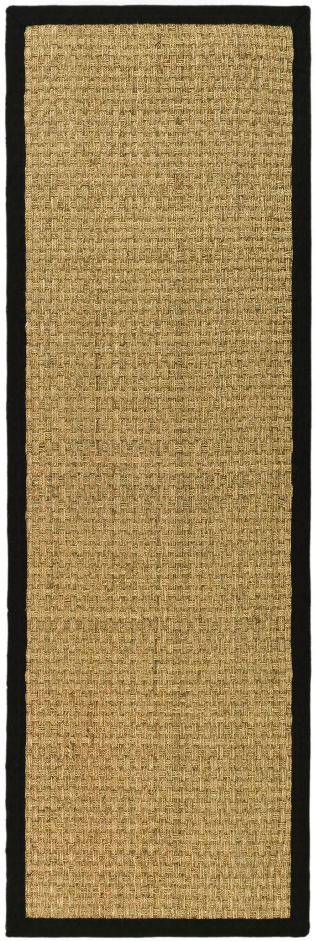 Natural Fiber NF114 Power Loomed Indoor Runner Rug - Natural/Black - 2'6"x12' - Safavieh.