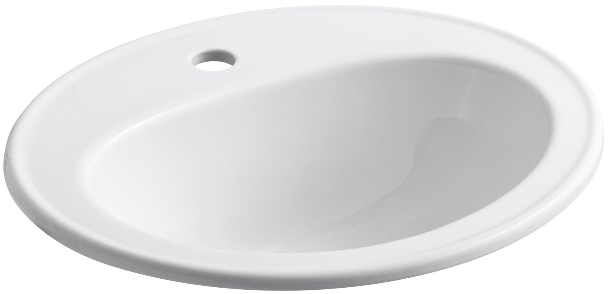 Pennington Ceramic Oval Drop-In Bathroom Sink with Overflow