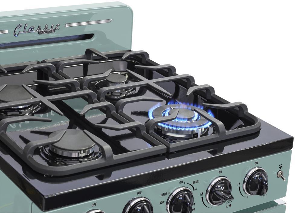 Unique Classic Retro 24" 2.9 cu/ft Freestanding Gas Range with Convection Oven and Sealed Burners