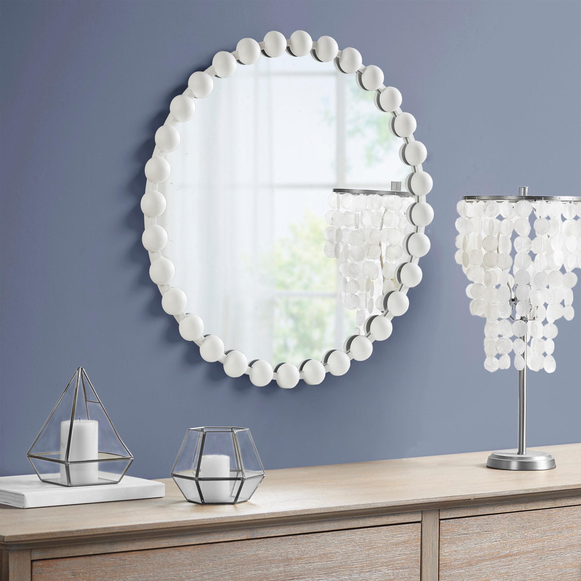 Marlowe Beaded Round Metal Wall Mirror