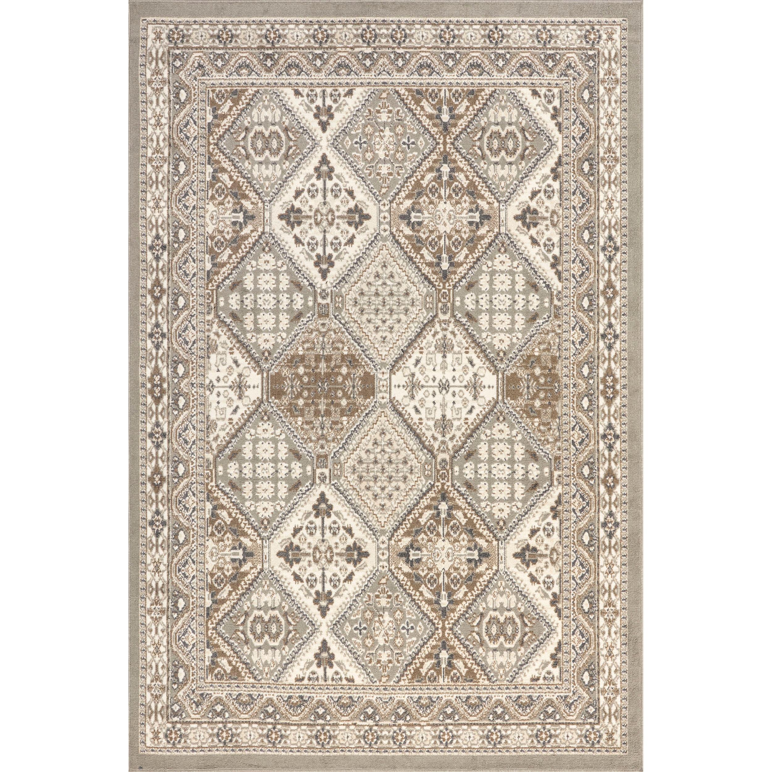 Nuloom 9x12 Becca Tiled Indoor Area Rug, Taupe, Faded Transitional Design, Stain Resistant, Bedroom, Living Room, Kitchen