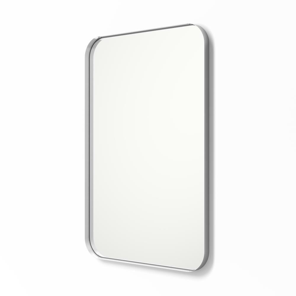 20" x 30" Silver Metal Framed Rectangular Vanity Mirror