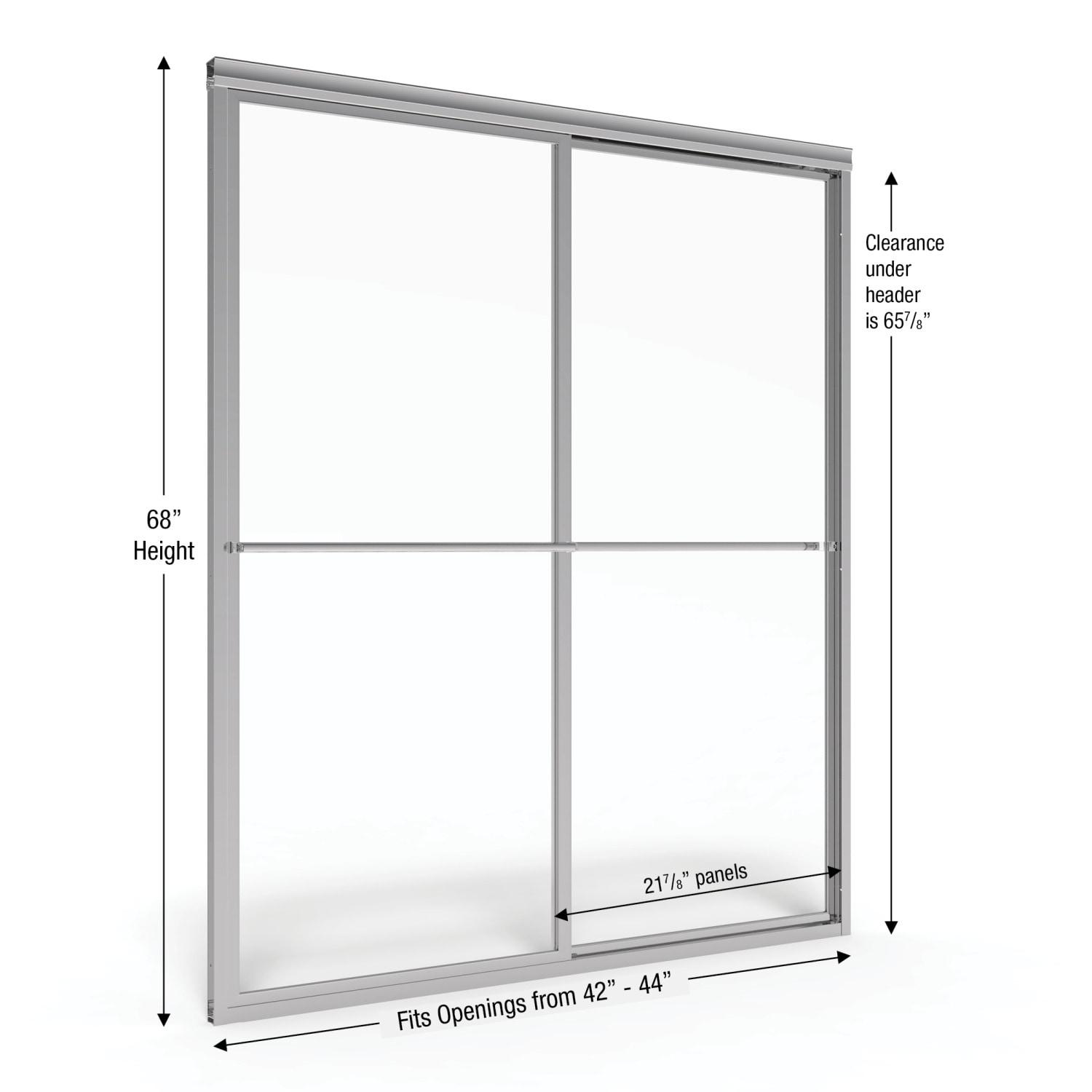 Deluxe 44" W x 68" H Frameless Shower Door