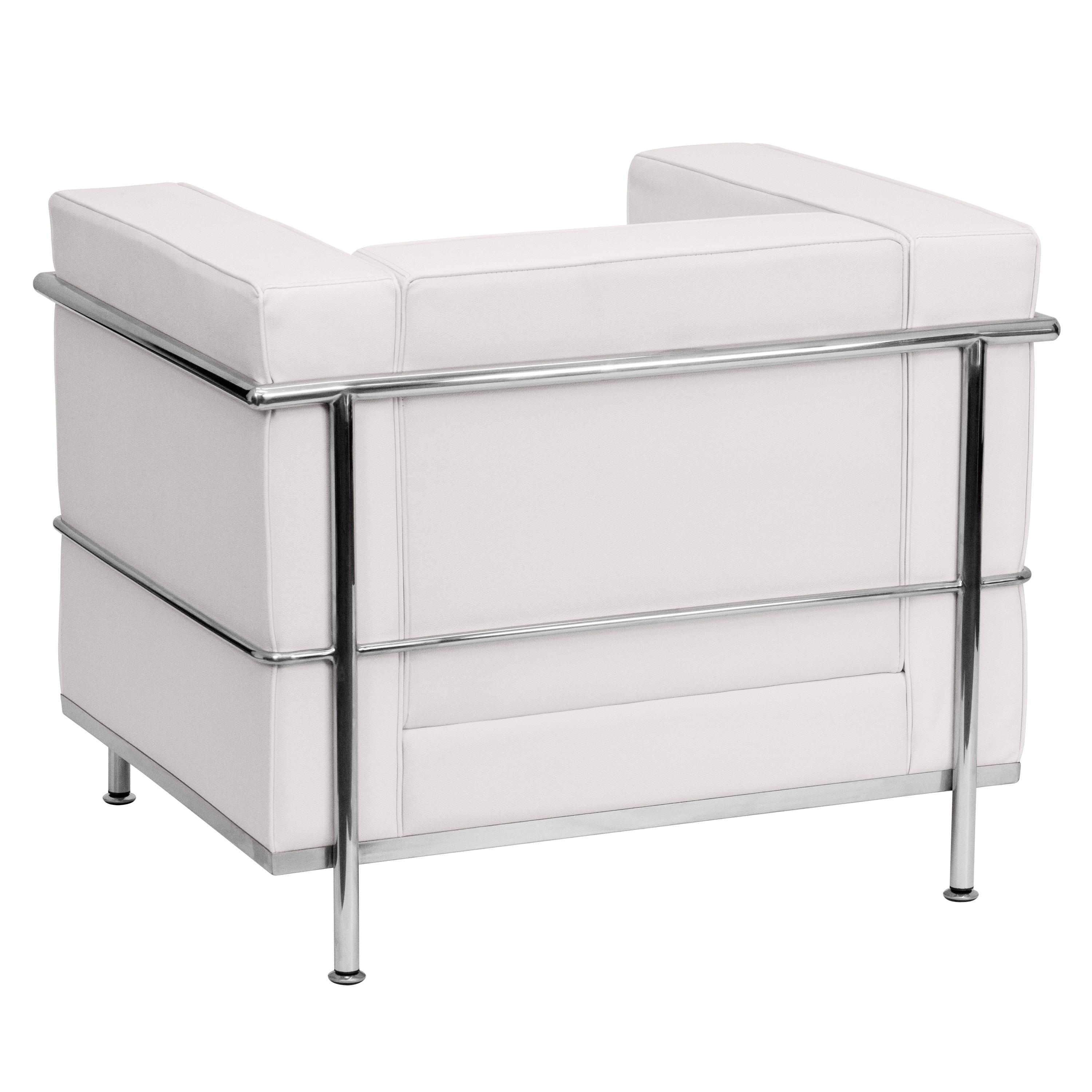 Flash Furniture HERCULES Regal Series Contemporary Melrose White LeatherSoft Chair with Encasing Frame